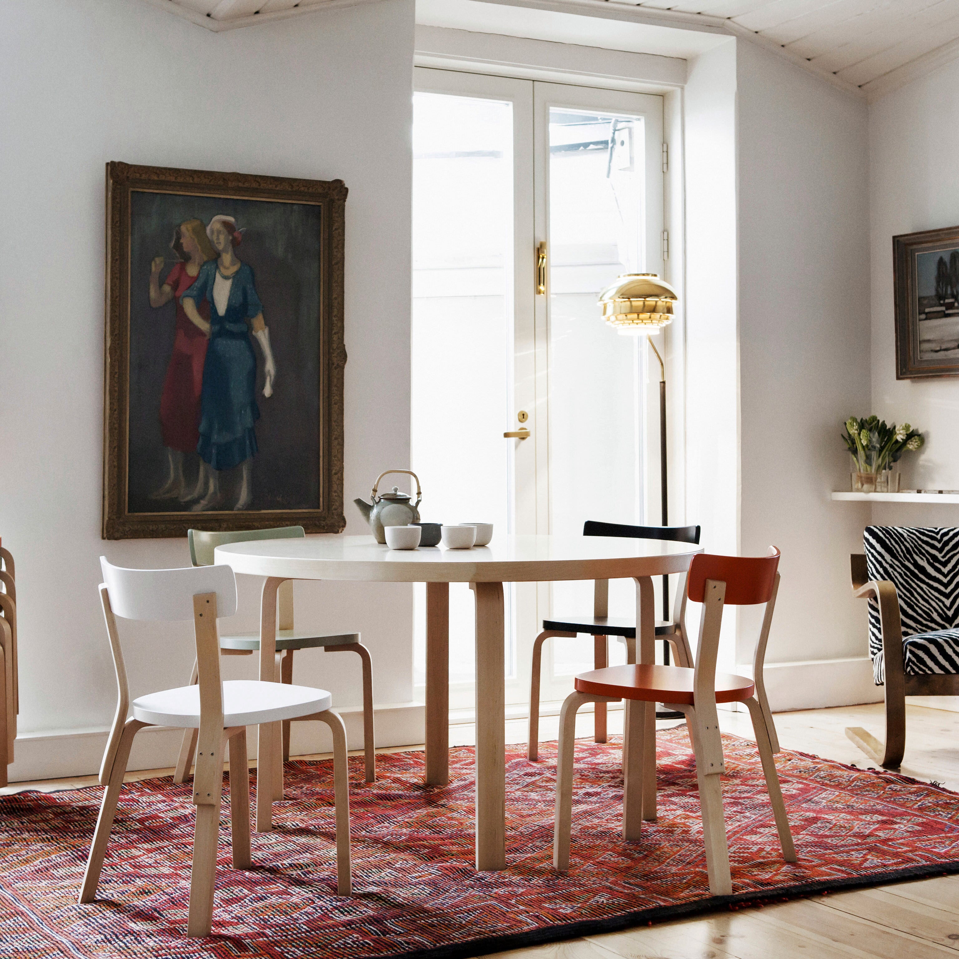 Artek Aalto Round Dining Table - Solid Birch Wood, 49.25"