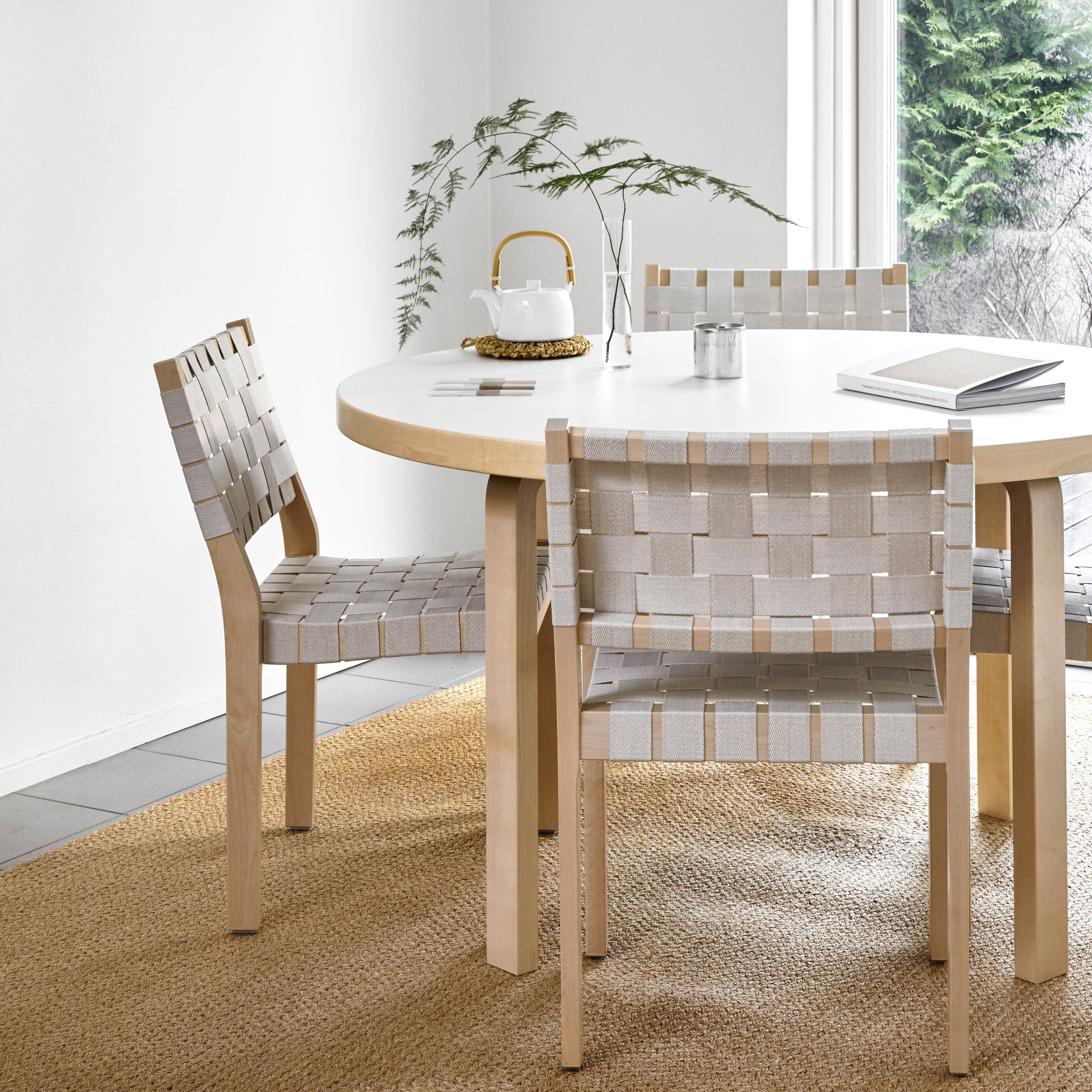 Artek Aalto Round Dining Table - Solid Birch Wood, 49.25"