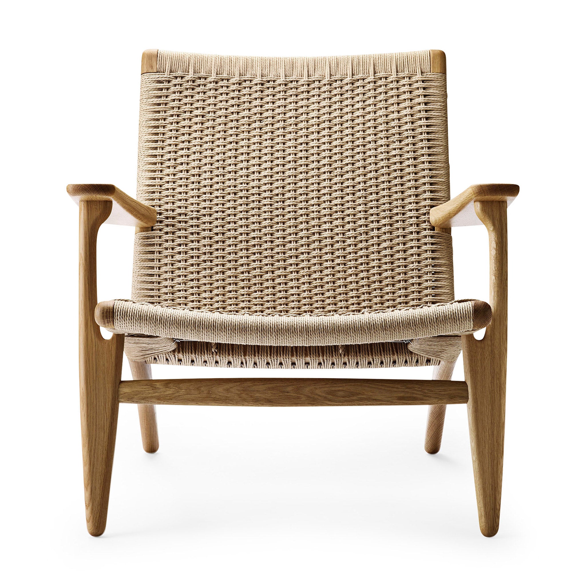 Hans Wegner CH25 Lounge Chair - Mid-Century Modern Oak Paper Cord