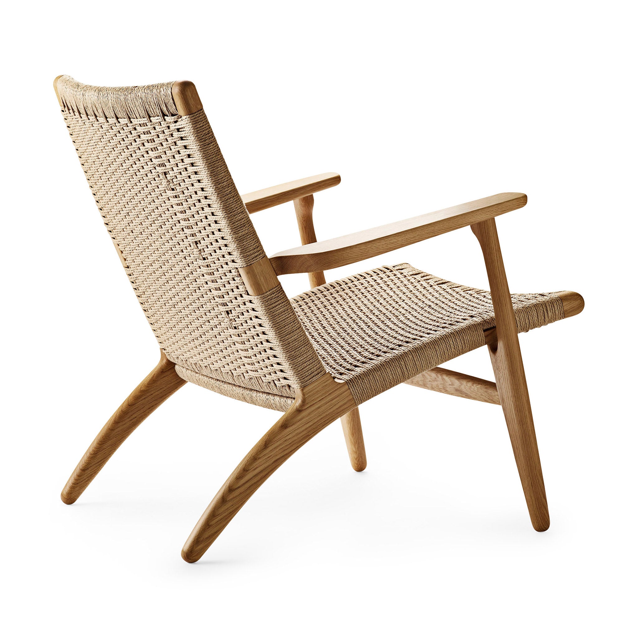 Hans Wegner CH25 Lounge Chair - Mid-Century Modern Oak Paper Cord