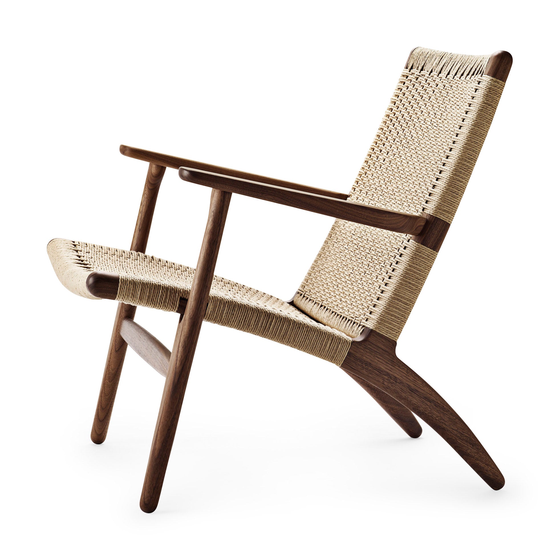 Hans Wegner CH25 Lounge Chair - Mid-Century Modern Oak Paper Cord