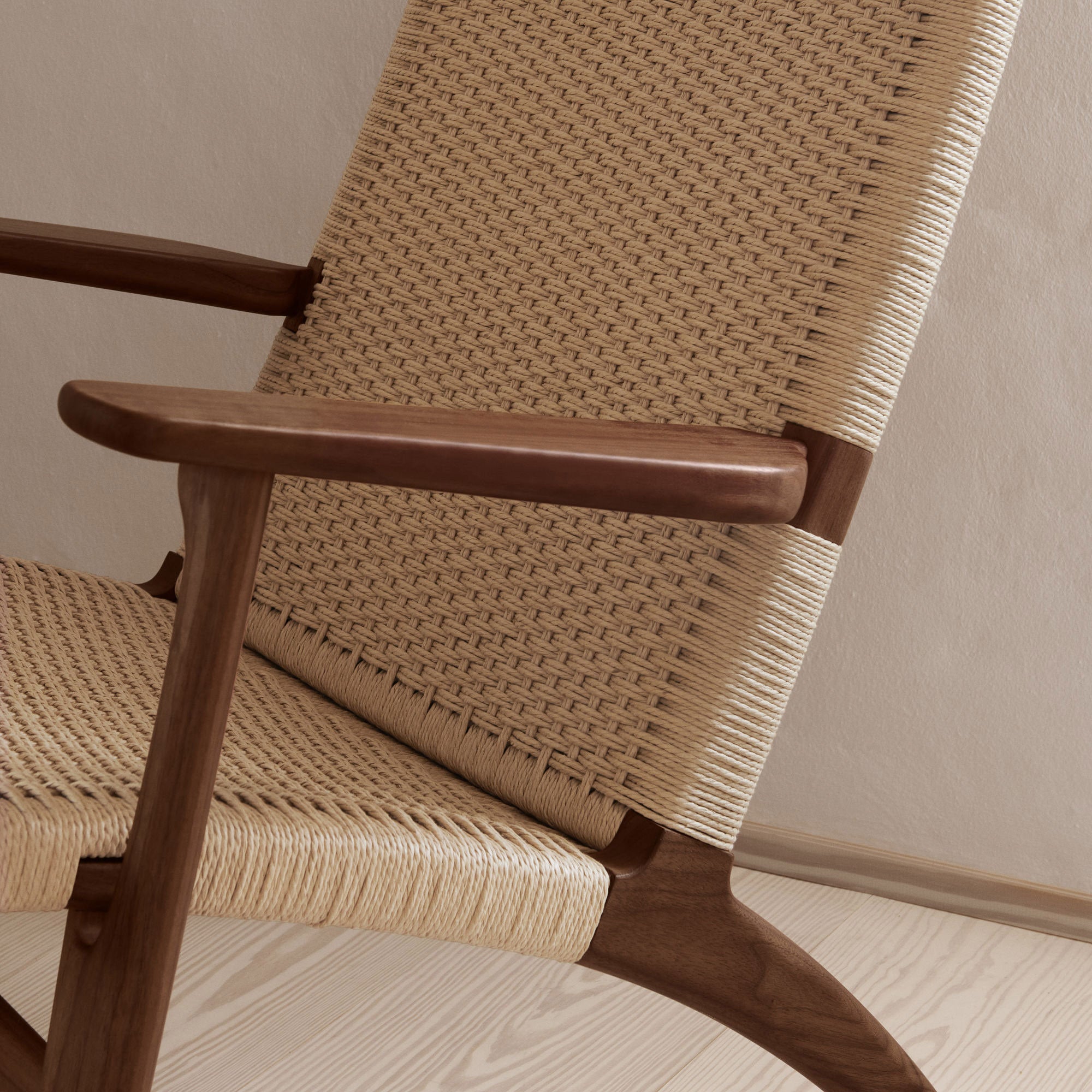 Hans Wegner CH25 Lounge Chair - Mid-Century Modern Oak Paper Cord