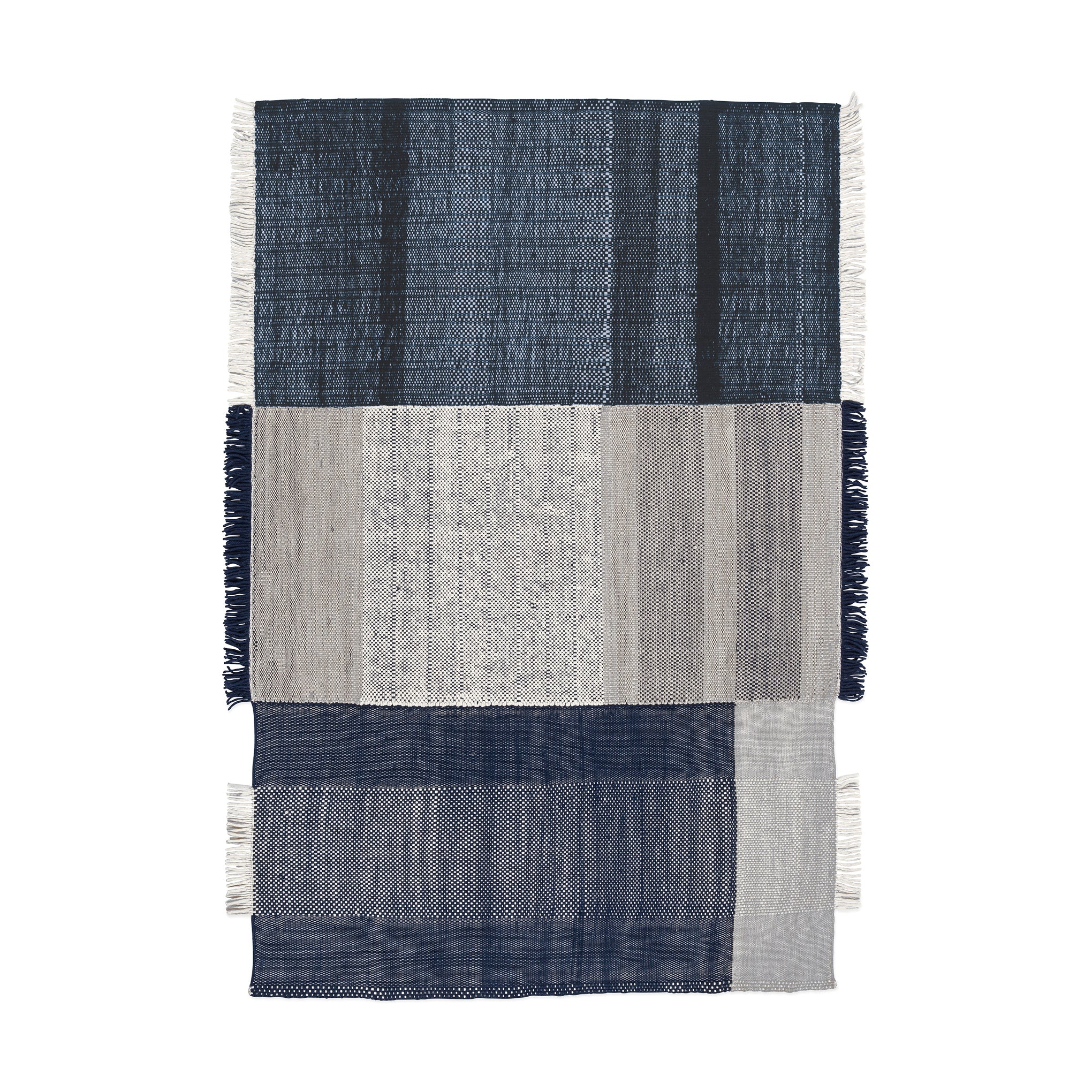 Nanimarquina Tres Handwoven Wool Rug - Blue Flat-Weave