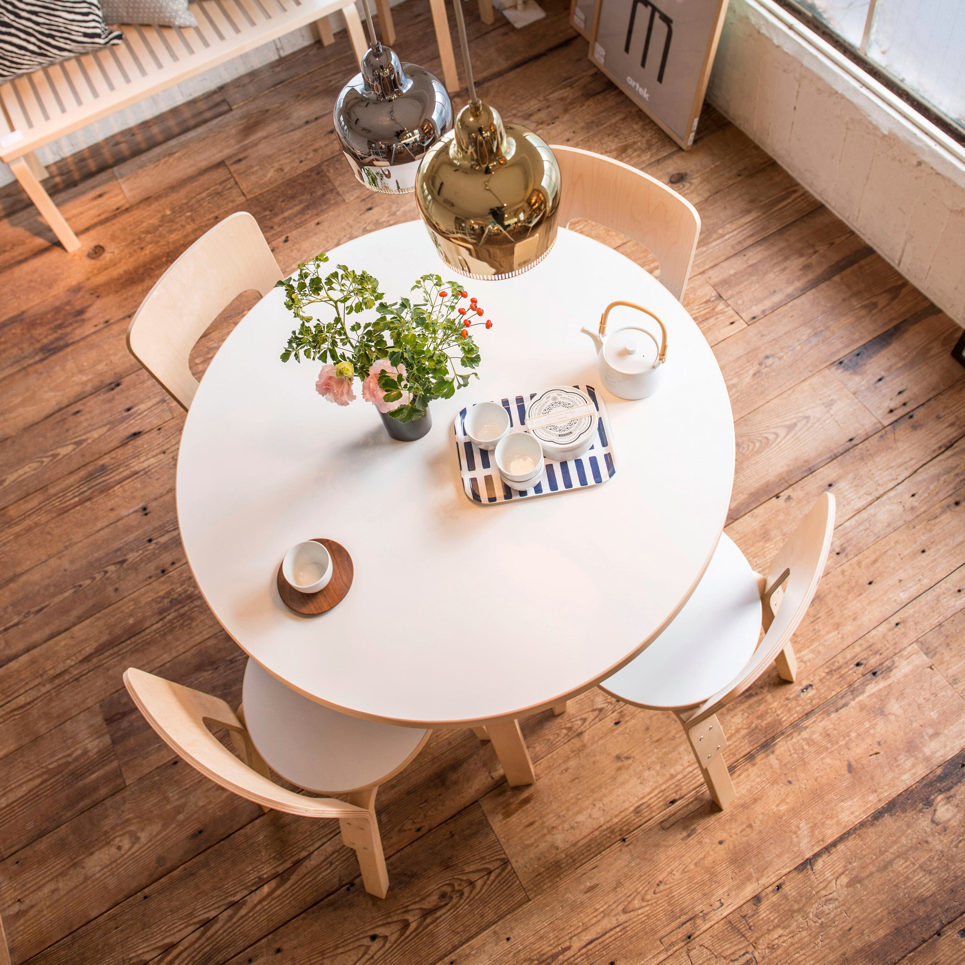 Artek Aalto Round Dining Table - White Birch Wood