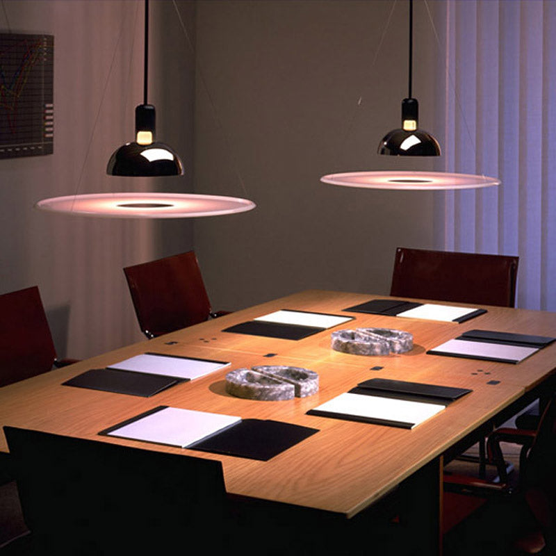 Flos Frisbi Black Pendant Light by Achille Castiglioni