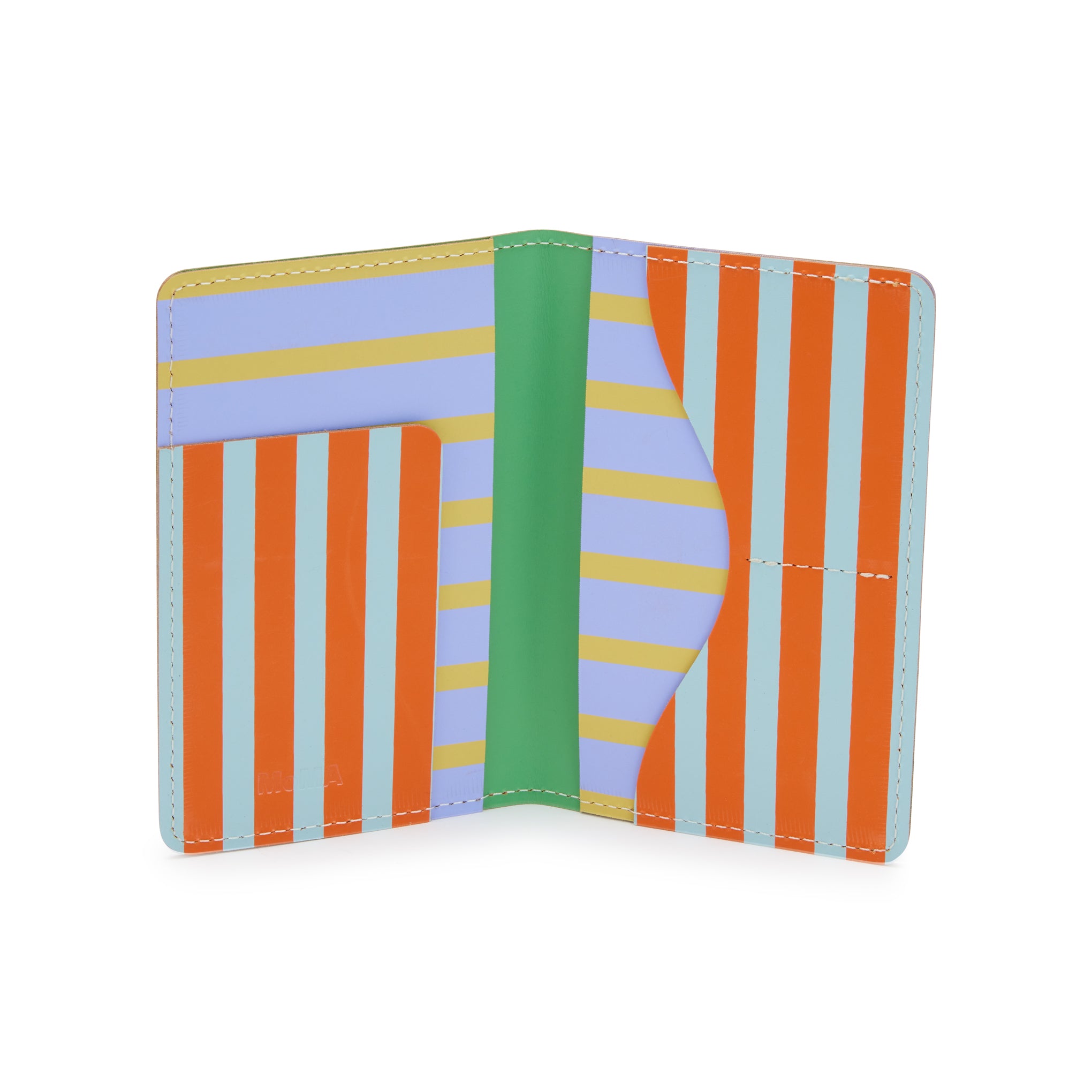 Dusen Dusen Stripe Recycled Leather Passport Holder for Travel