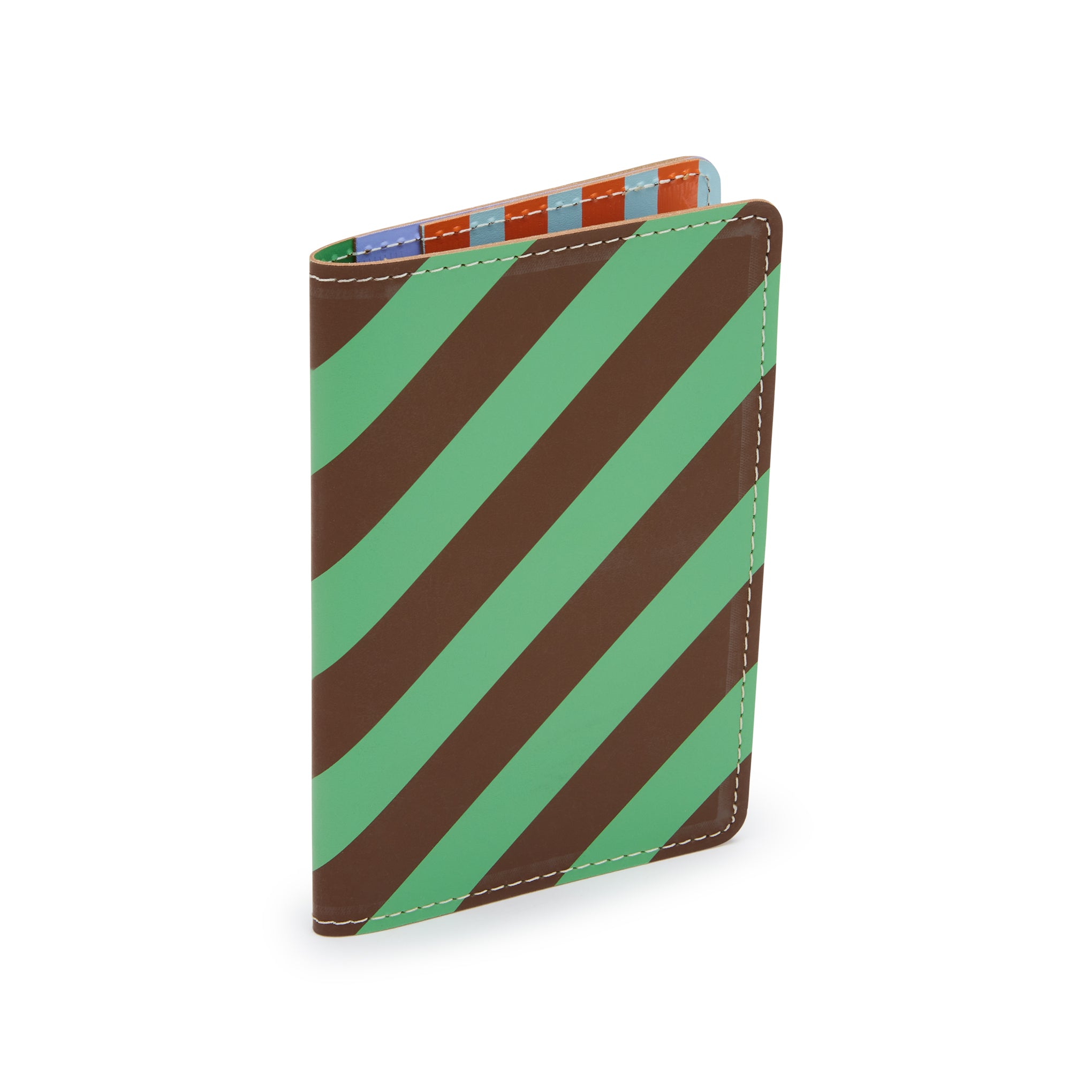Dusen Dusen Stripe Recycled Leather Passport Holder for Travel