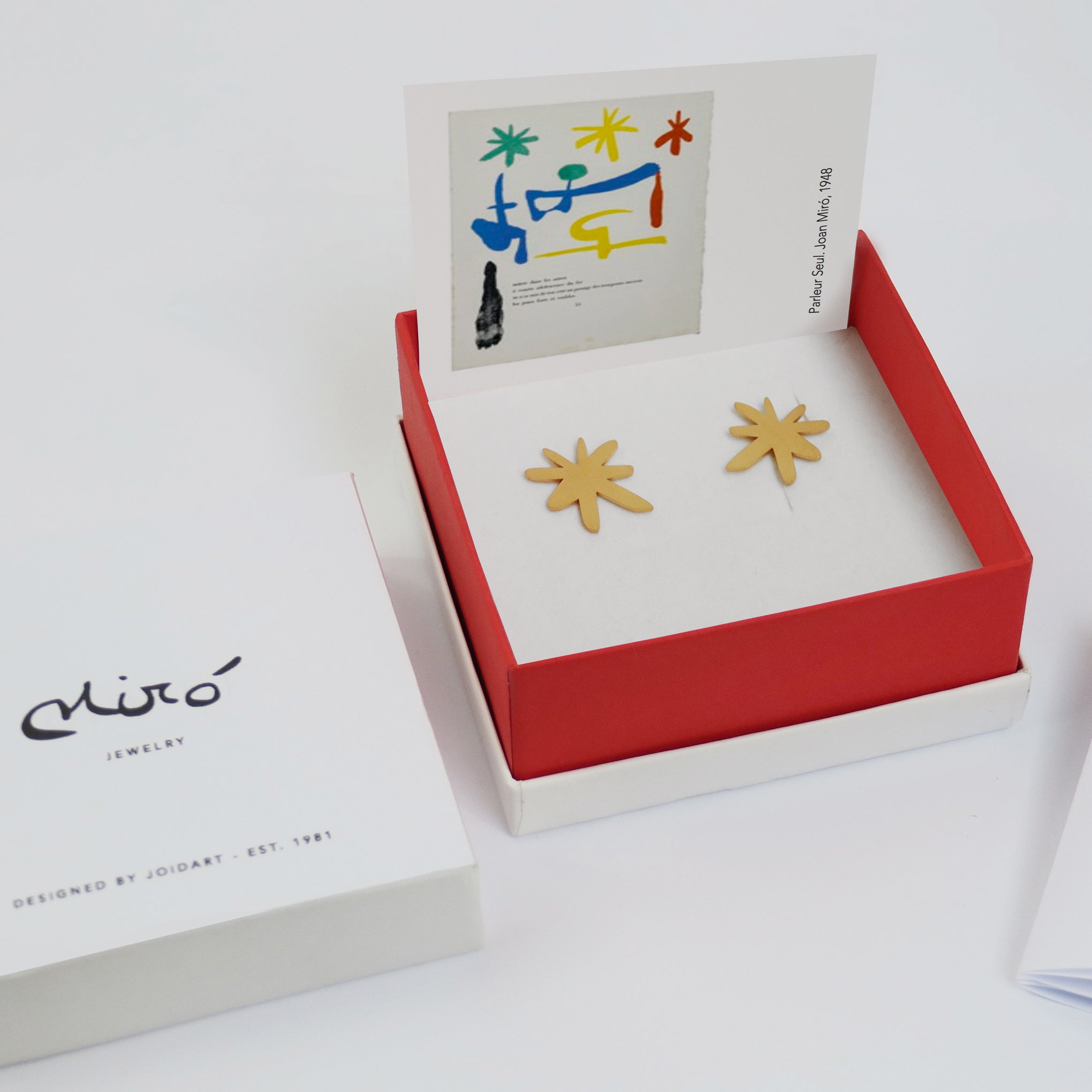 Joan Miró 24k Gold-Plated Star Earrings – Handcrafted in Spain