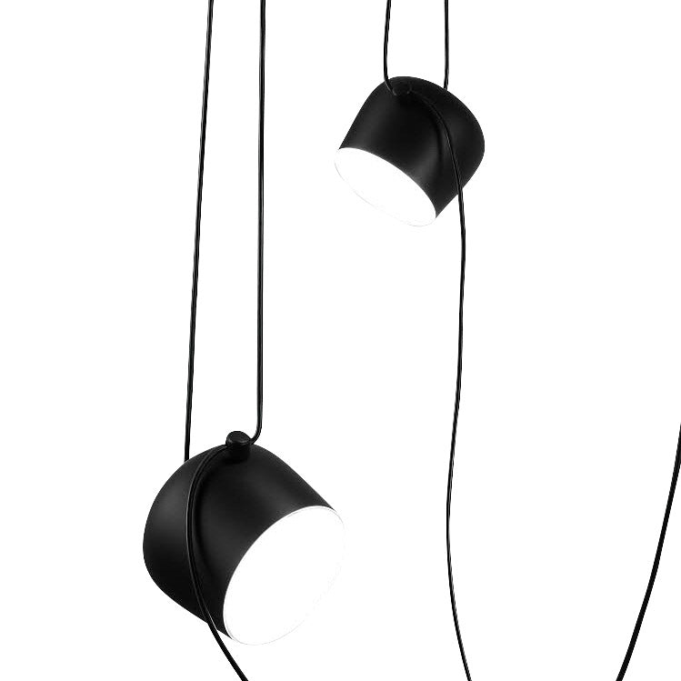 Flos AIM Black Pendant Light Set of 3 - Adjustable Design