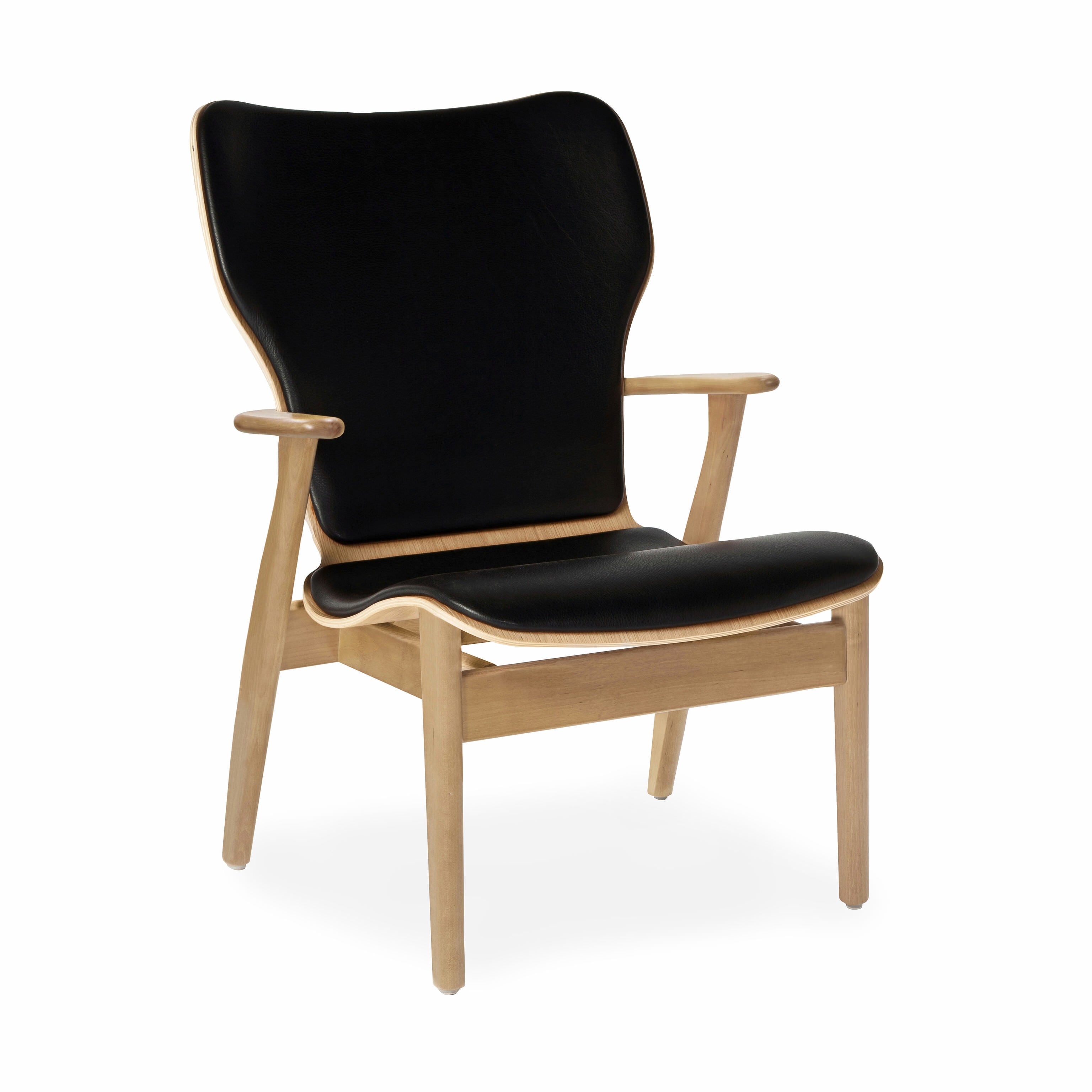 Artek Domus Lounge Chair in Black Leather - Mid-Century Modern Design