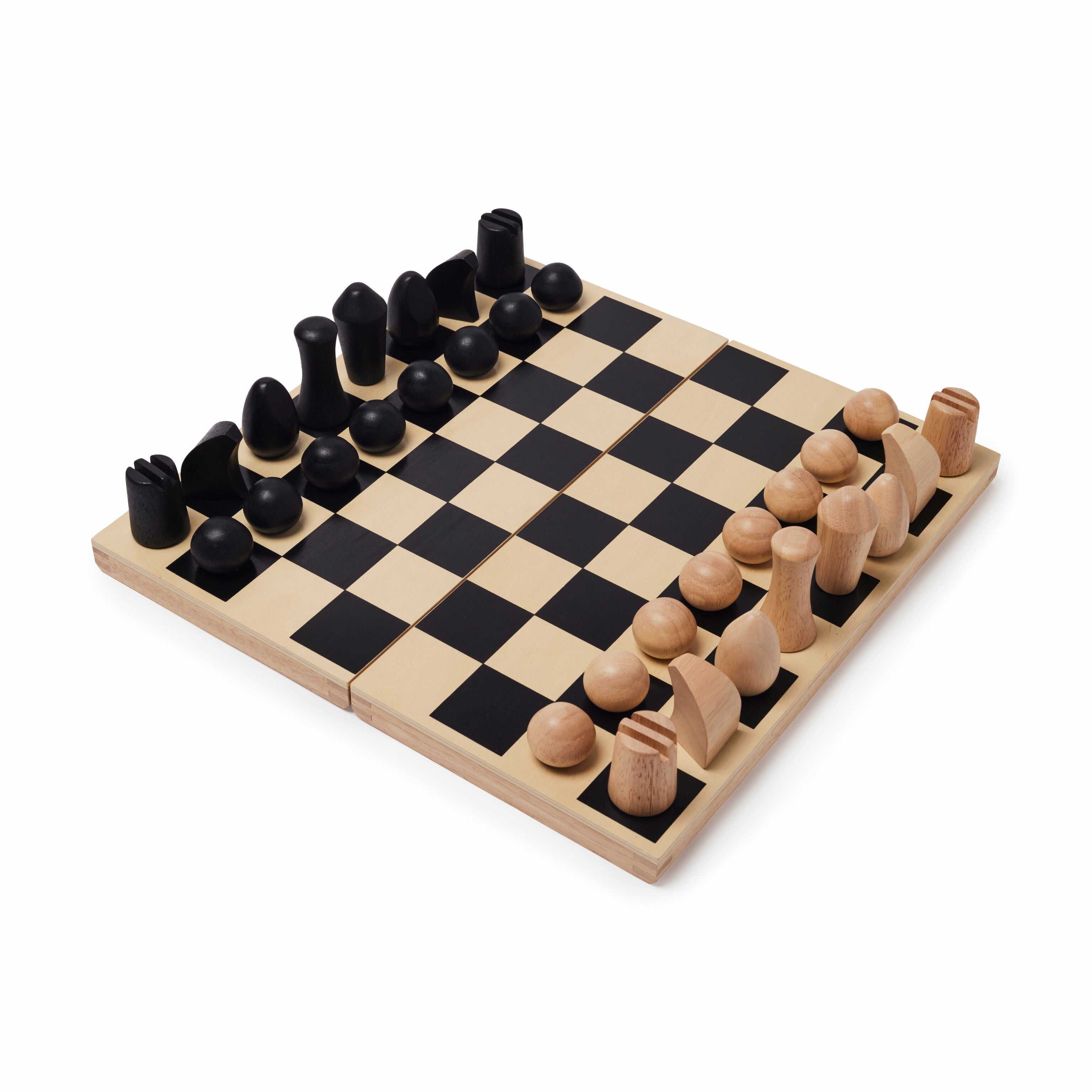 Panisa Minimalist Wooden Chess Set with Magnetic Storage Board