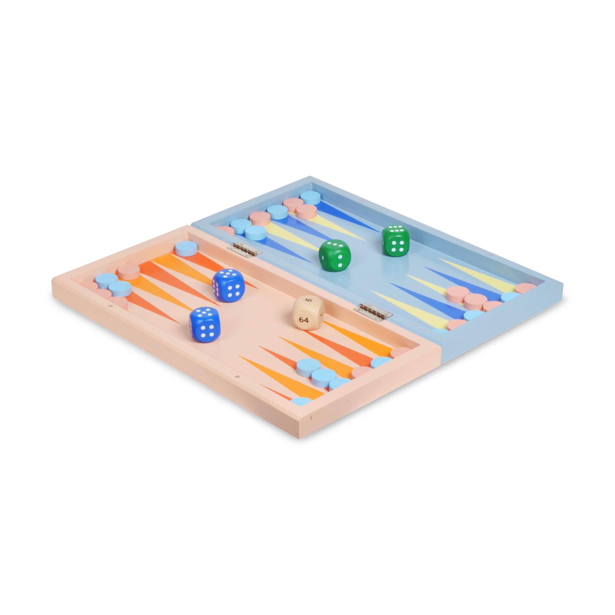 Panisa Colorful Rubberwood Backgammon Set for Adults & Kids