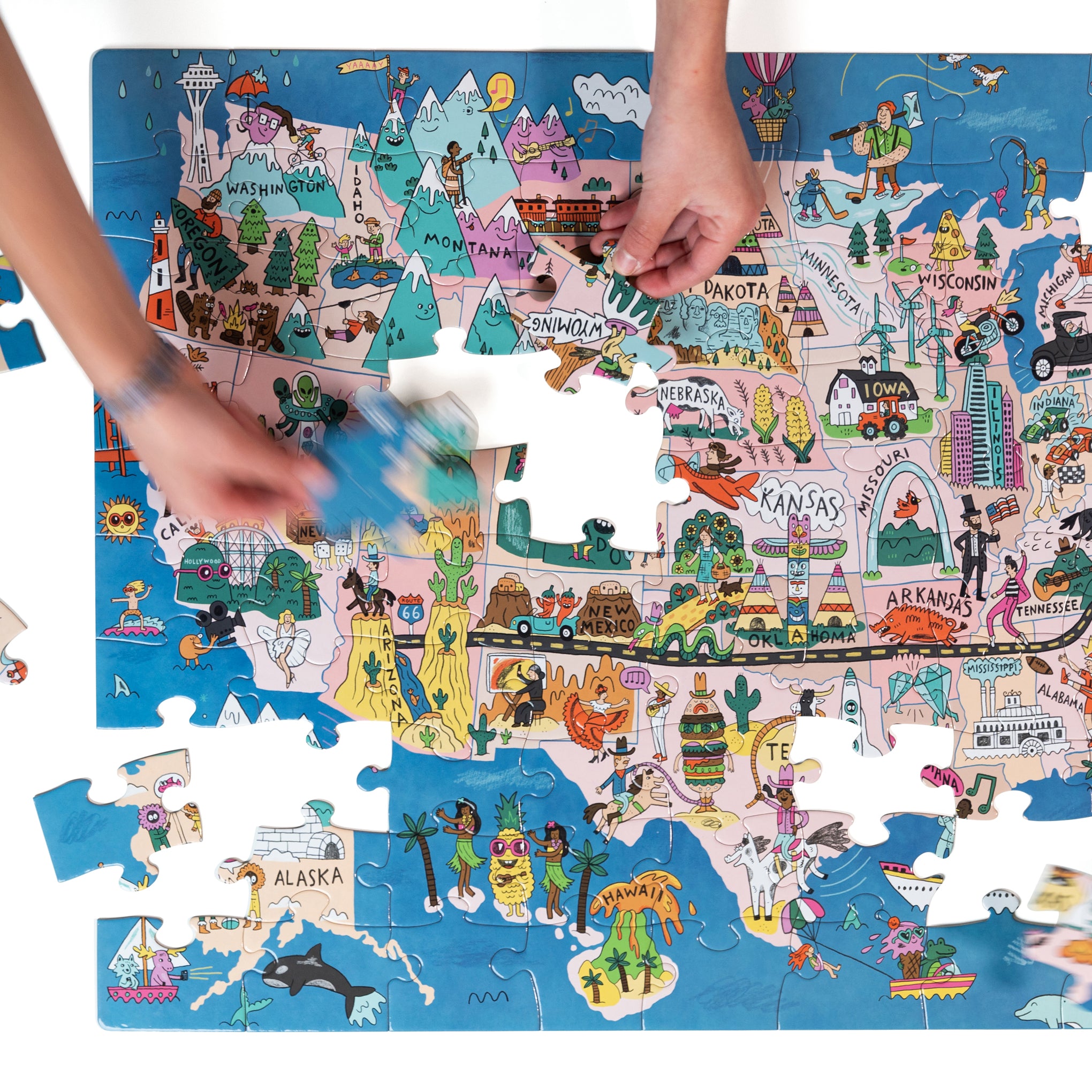 Allison Kerek Williams USA Map Jigsaw Puzzle - 100 Pieces