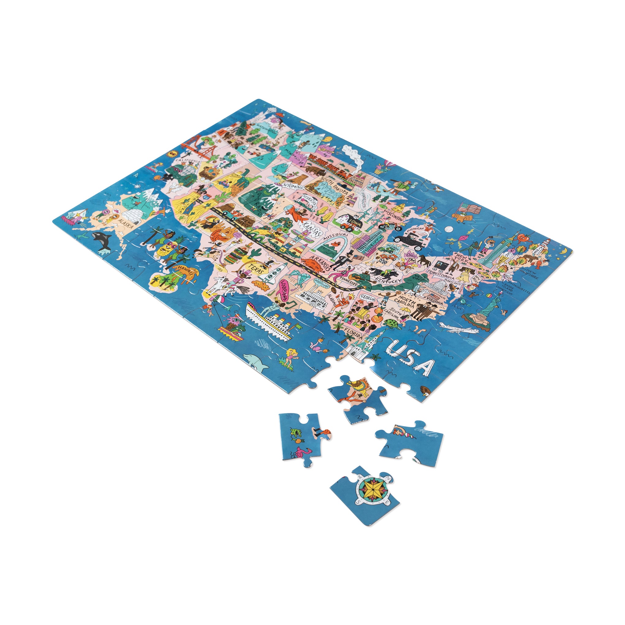 Allison Kerek Williams USA Map Jigsaw Puzzle - 100 Pieces