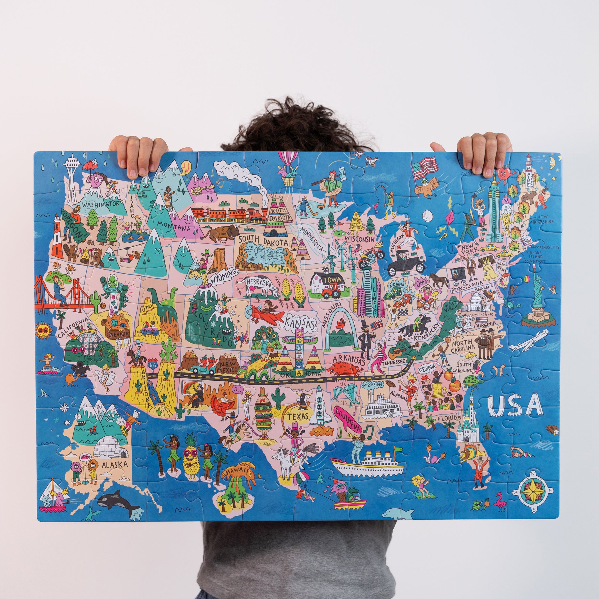 Allison Kerek Williams USA Map Jigsaw Puzzle - 100 Pieces