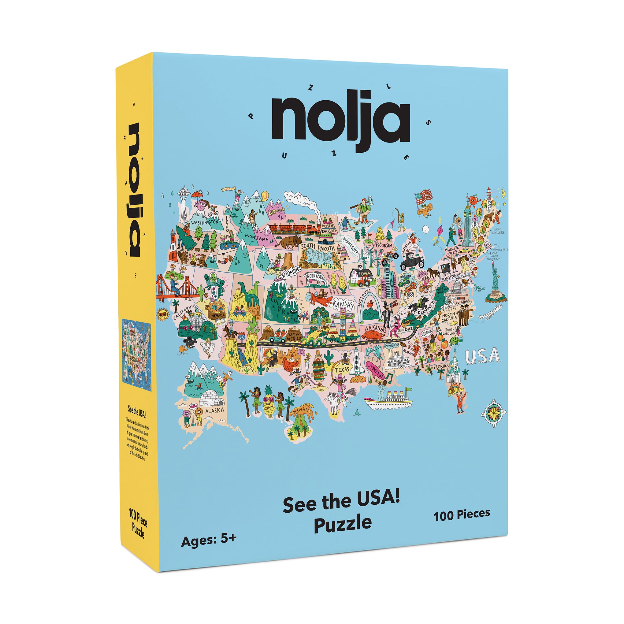 Allison Kerek Williams USA Map Jigsaw Puzzle - 100 Pieces