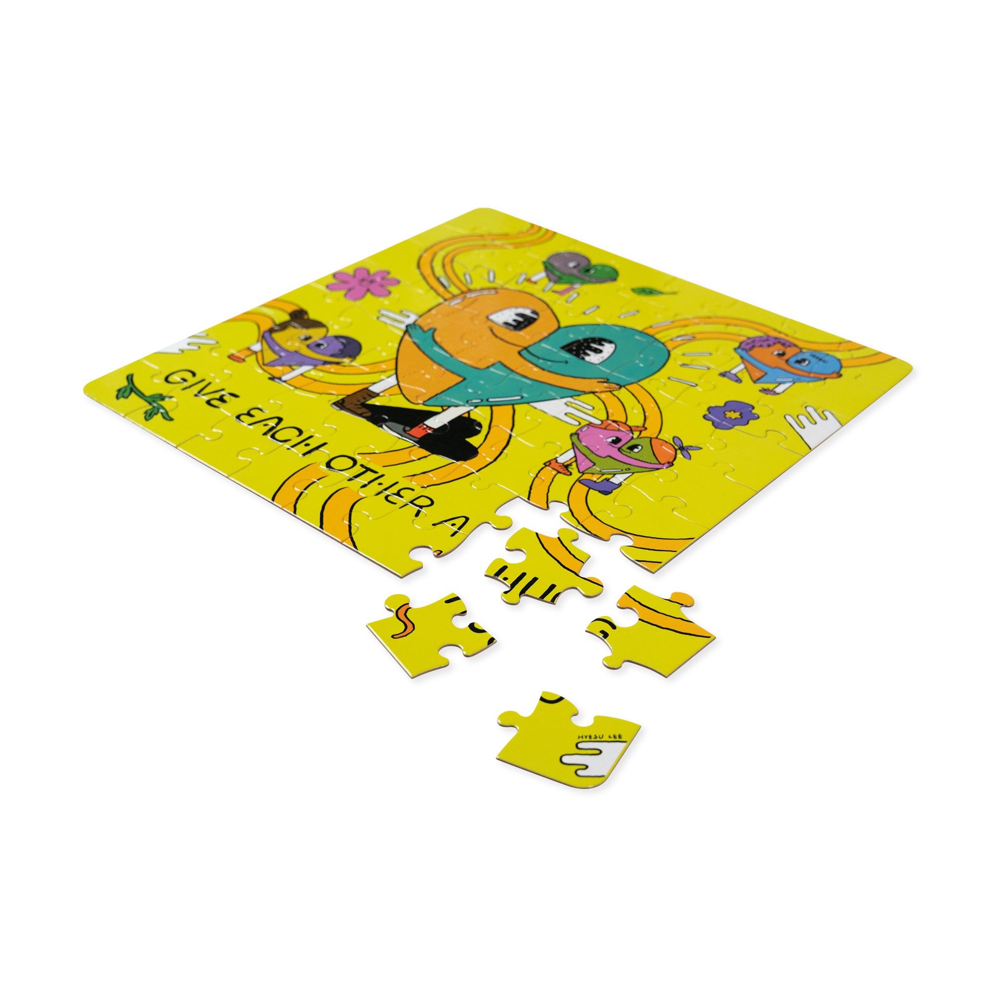 Hyesu Lee Hug it Out! 64-Piece Jigsaw Puzzle for Kids