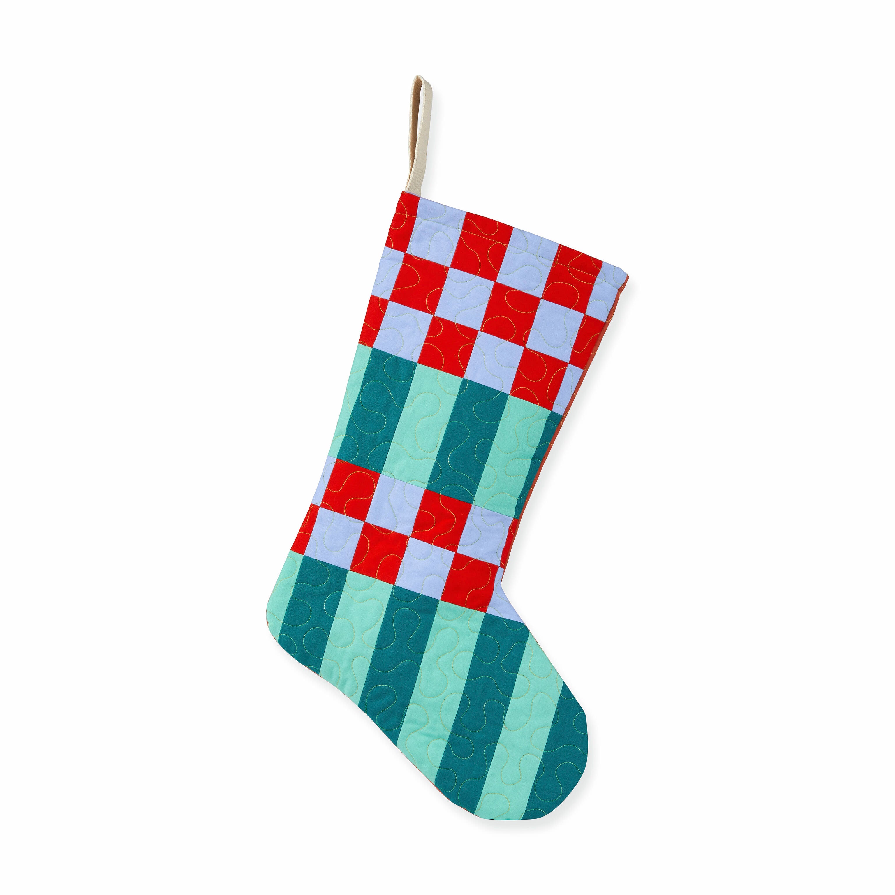 Handmade Geometric Christmas Stocking by Krista Marie Young