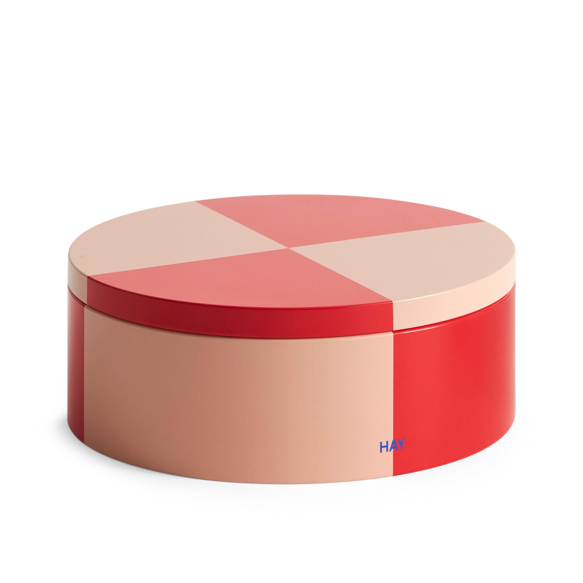 HAY Red & Soft Pink Patterned Tin Container for Kitchen Storage