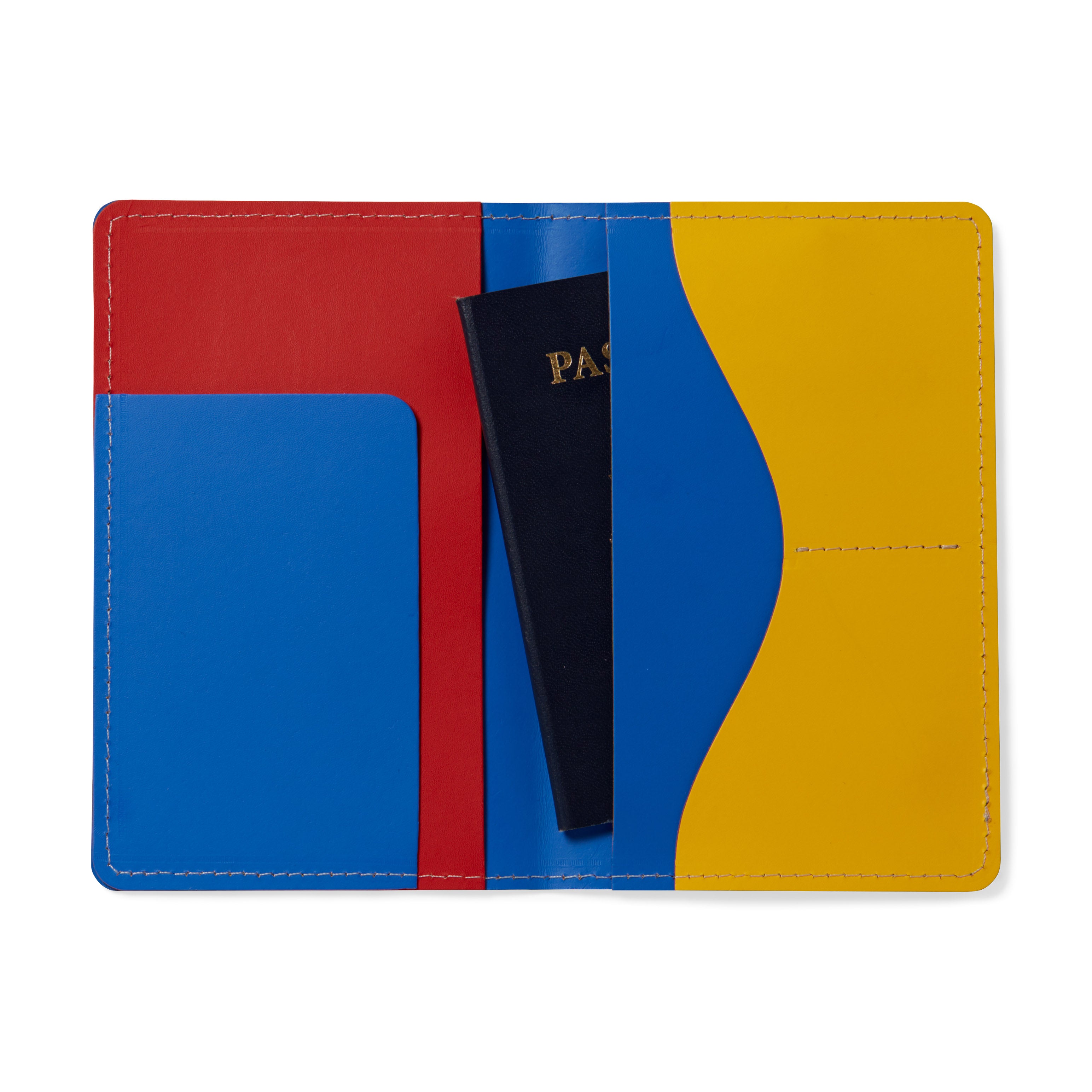 Eco-Friendly Recycled Leather Passport Holder - Blue or Red