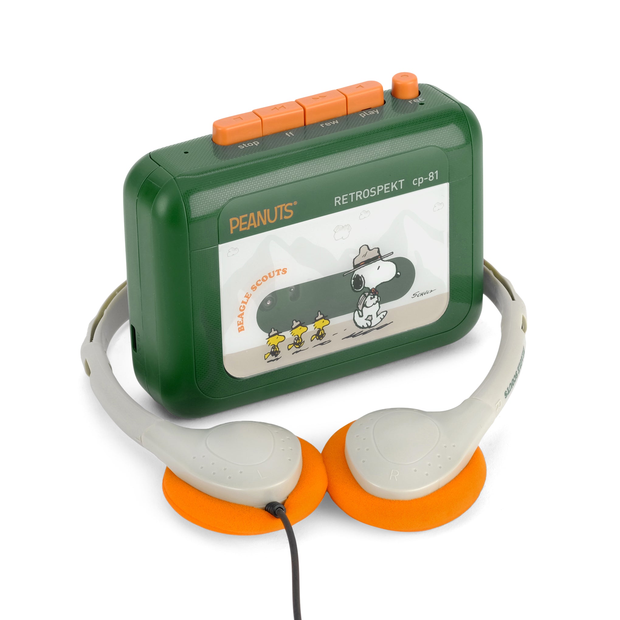 Snoopy's Beagle Scouts Retro Cassette Player CP-81 with Headphones
