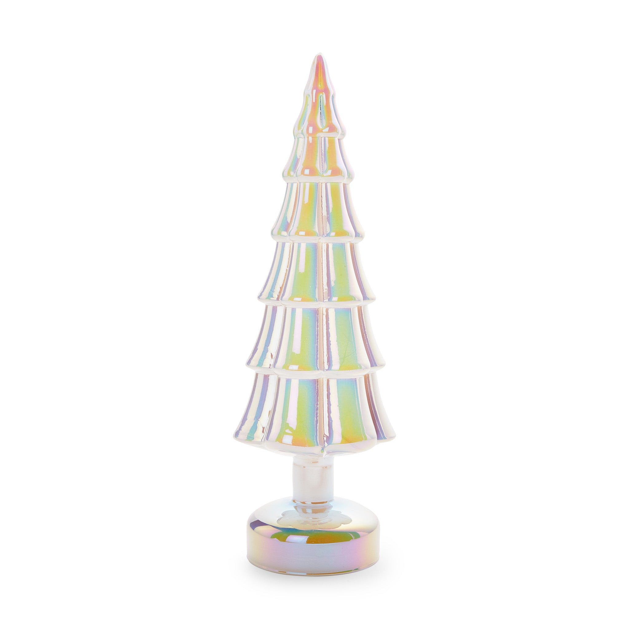 MoMA Large LED Glass Lighted Tree - Pearl Holiday Decor