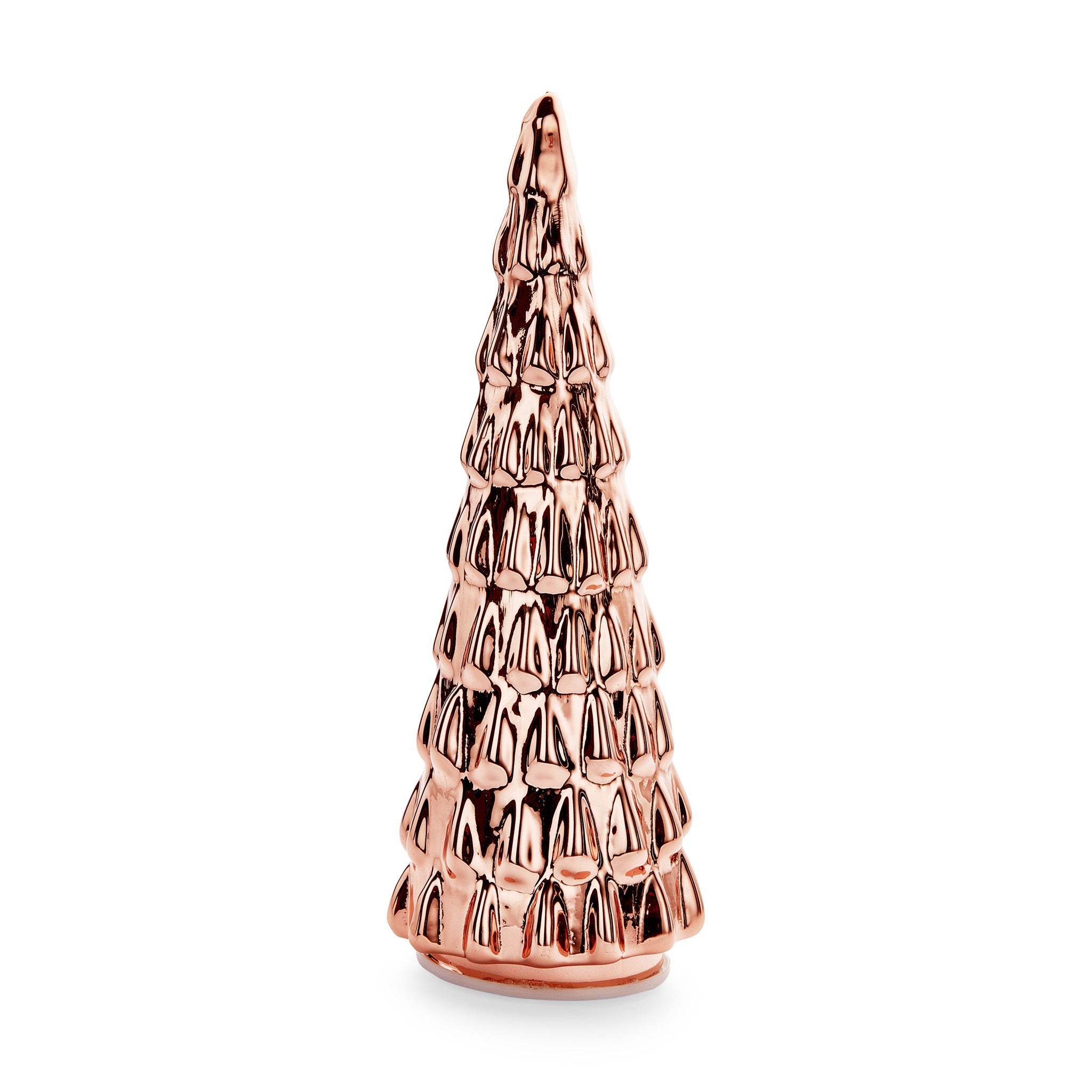 MoMA Large LED Glass Lighted Tree - Amber Holiday Decor