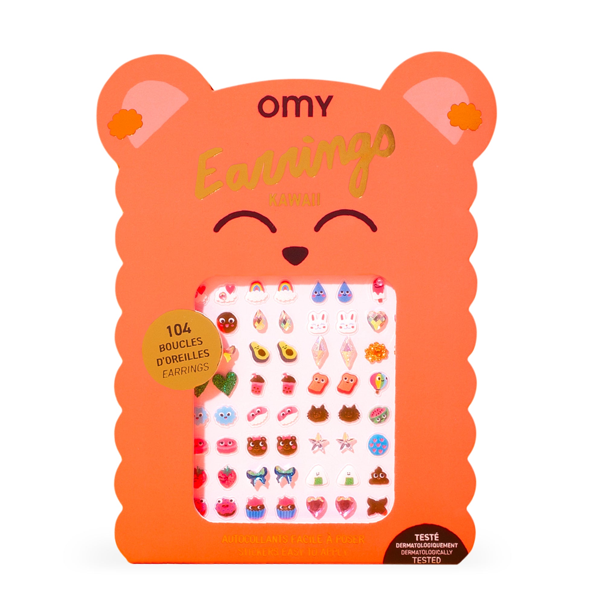 Kids Kawaii Sticker Earrings - 104 Fun Peel & Press Designs (Ages 3+)