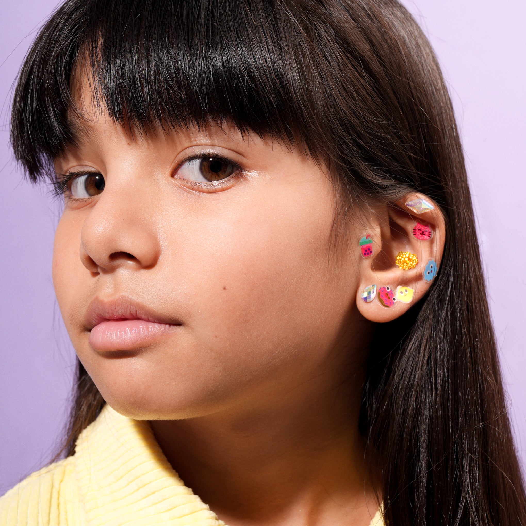Kids Kawaii Sticker Earrings - 104 Fun Peel & Press Designs (Ages 3+)