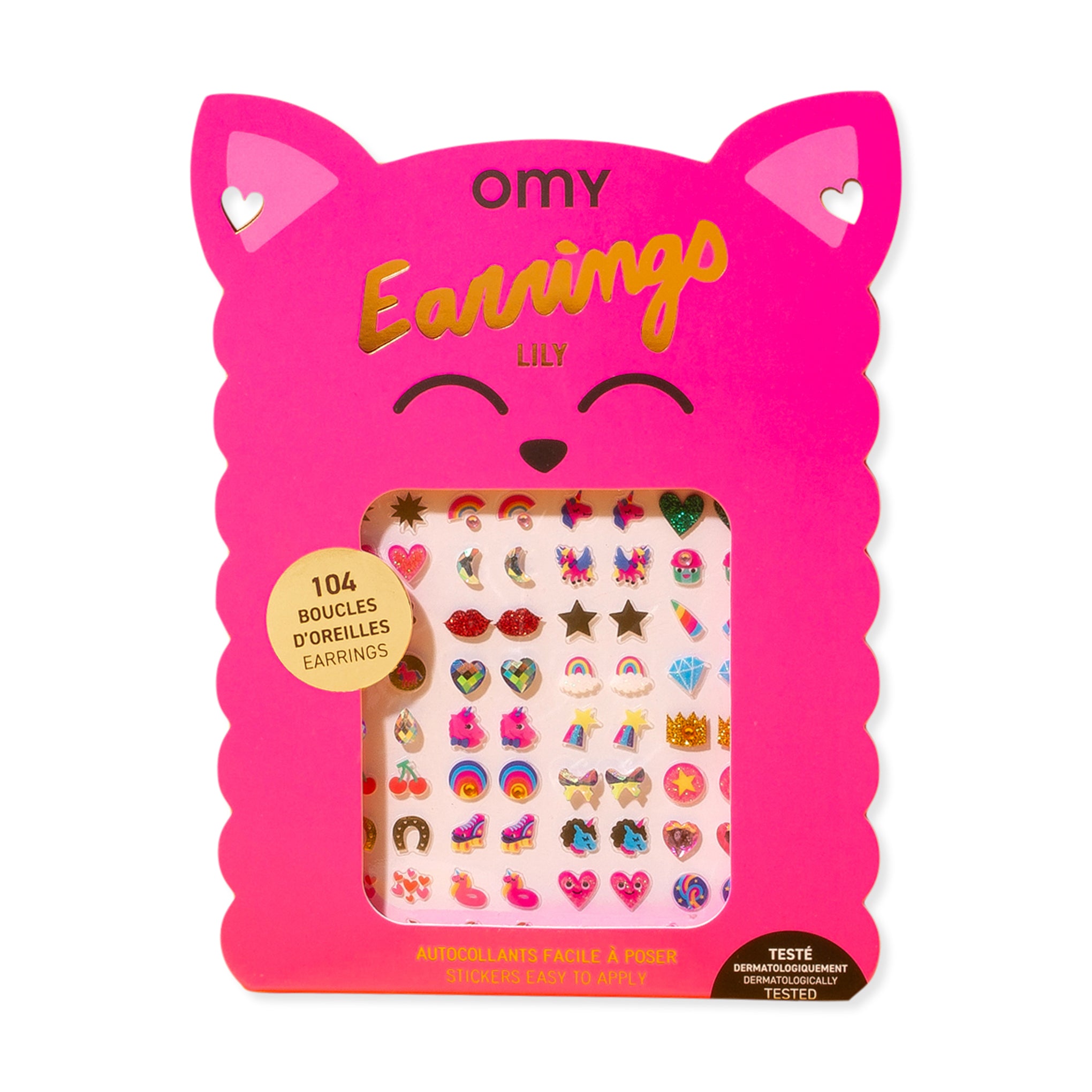 Kids Sticker Earrings - 104 Fun Peel & Press Designs (Ages 3+)