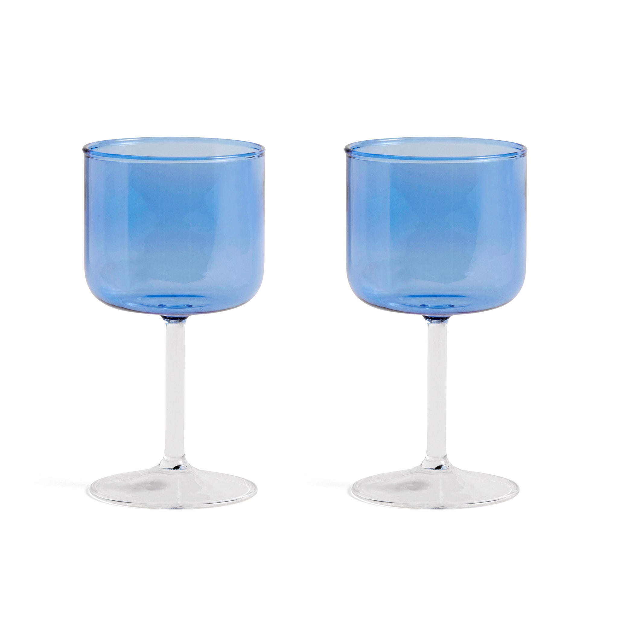 HAY Tinted Wine Glasses Set of 2 - Light Blue & Clear