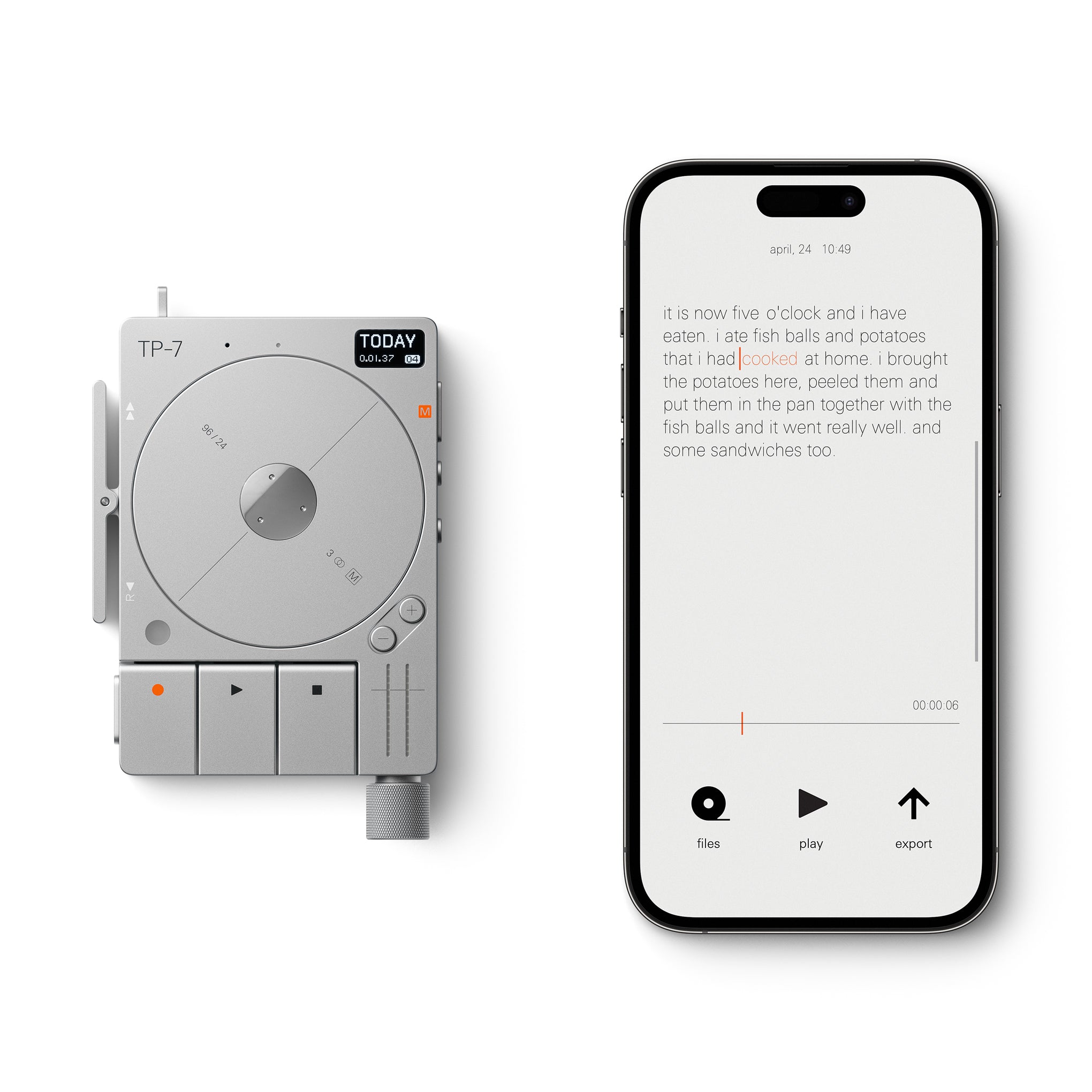 Teenage Engineering TP-7 Portable Audio Recorder with 128GB Storage