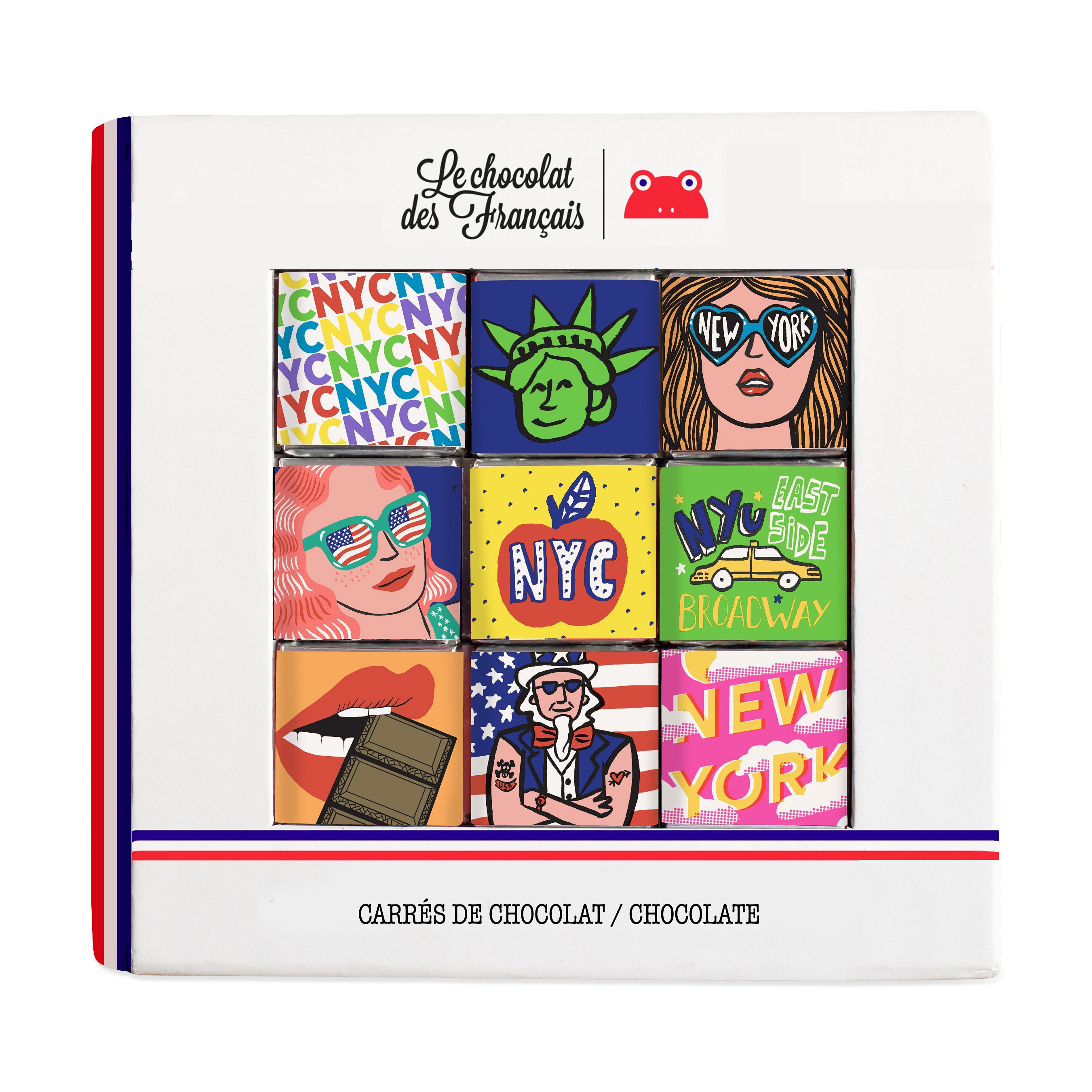 French Chocolate Gift Box by Le Chocolat des Français - 9-Piece NYC Collection