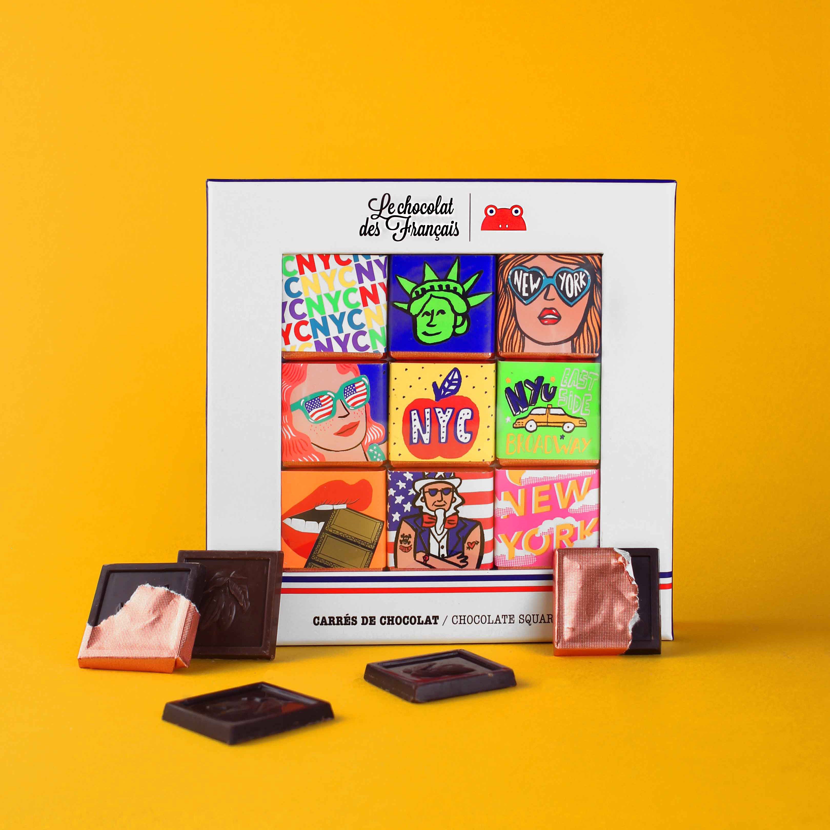 French Chocolate Gift Box by Le Chocolat des Français - 9-Piece NYC Collection