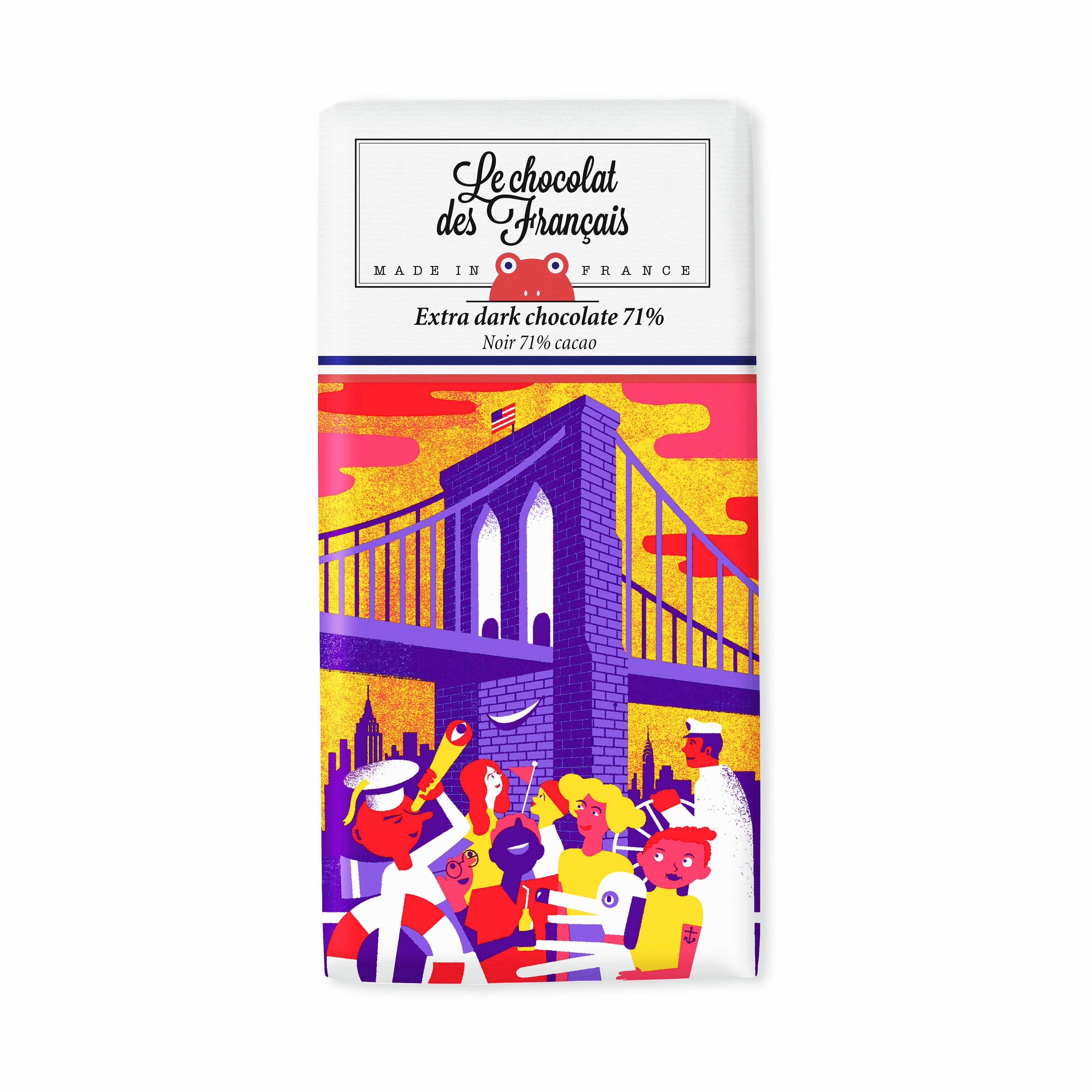 French Dark Chocolate Bar (71% Cocoa) - Le Chocolat des Français Brooklyn Bridge