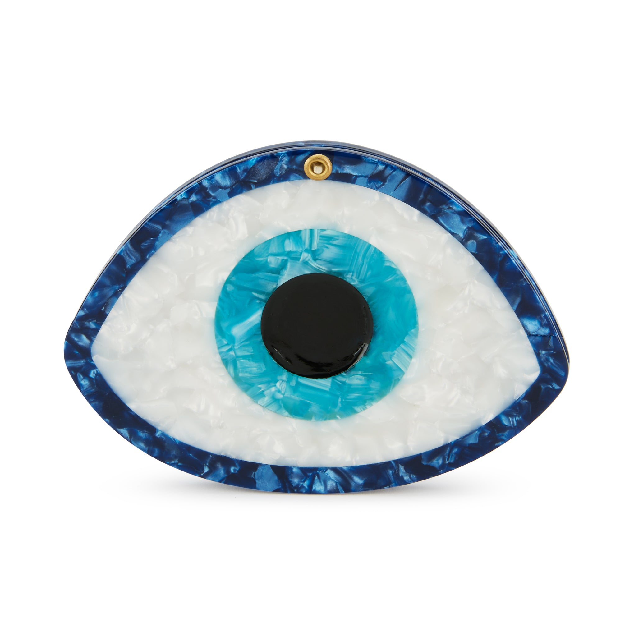 Solar Eclipse Evil Eye Compact Mirror - Hand-Painted Eco-Friendly