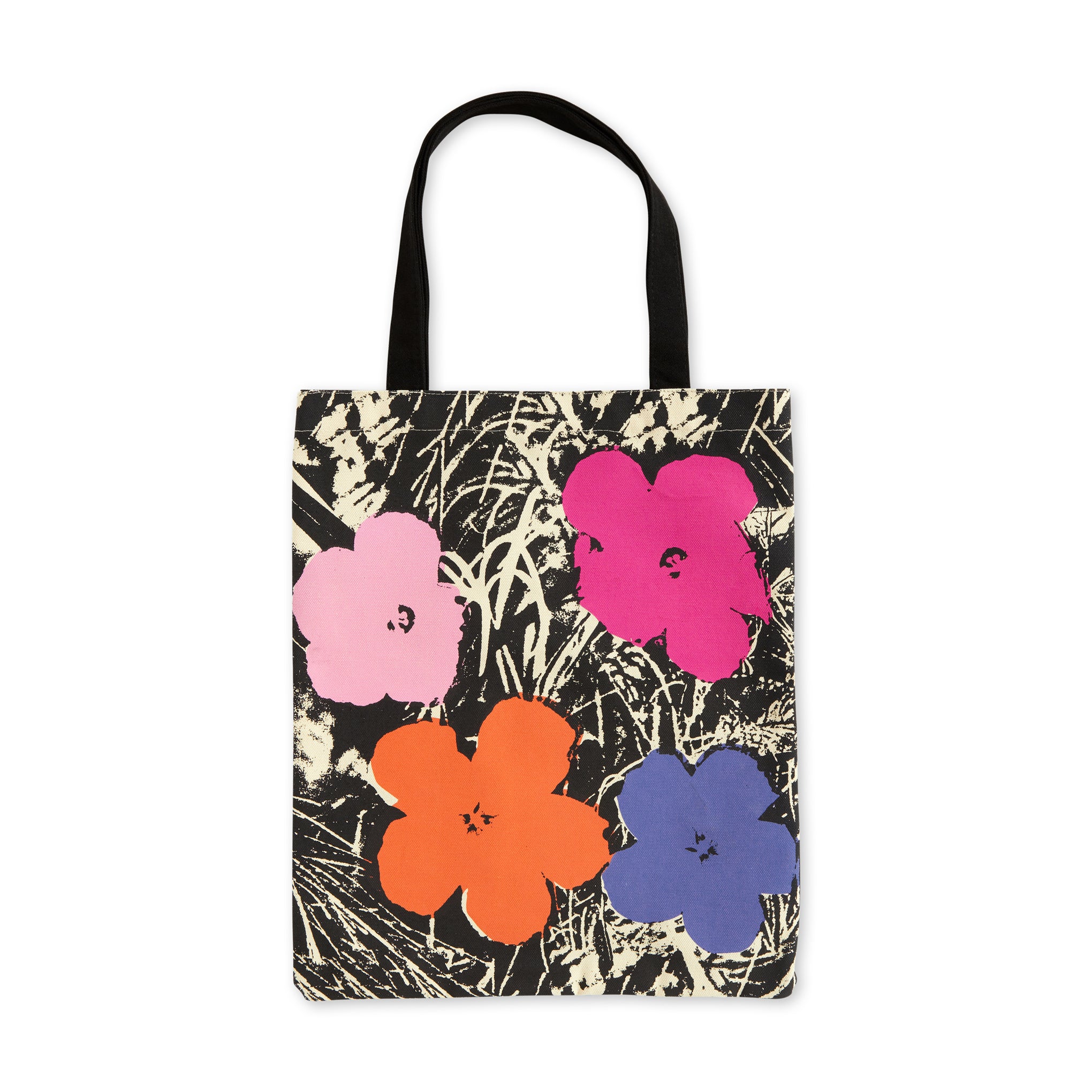 Andy Warhol Pink Flowers Cotton Canvas Tote Bag