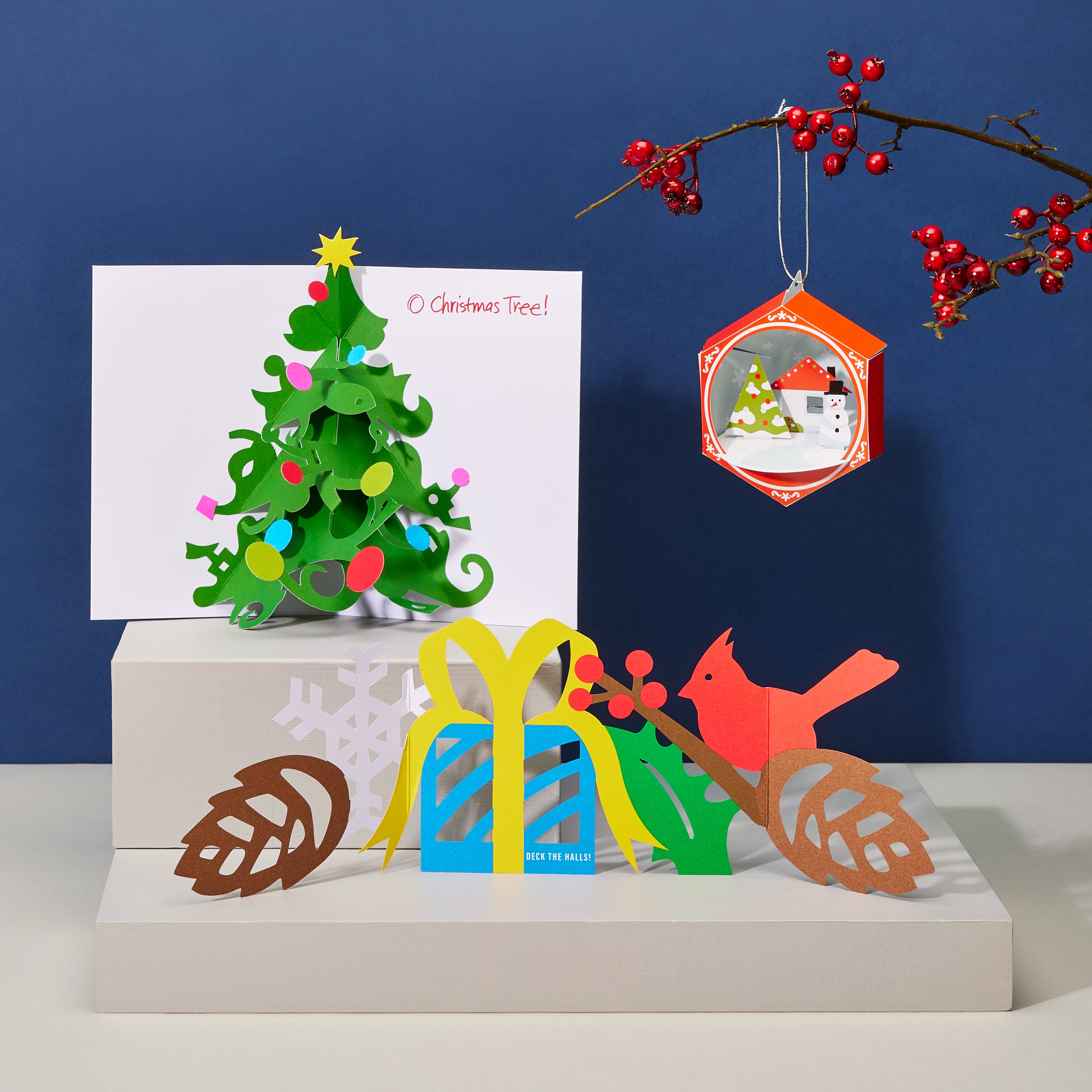 MoMA Snowman Pop-Up Christmas Cards - Set of 8 Handcrafted