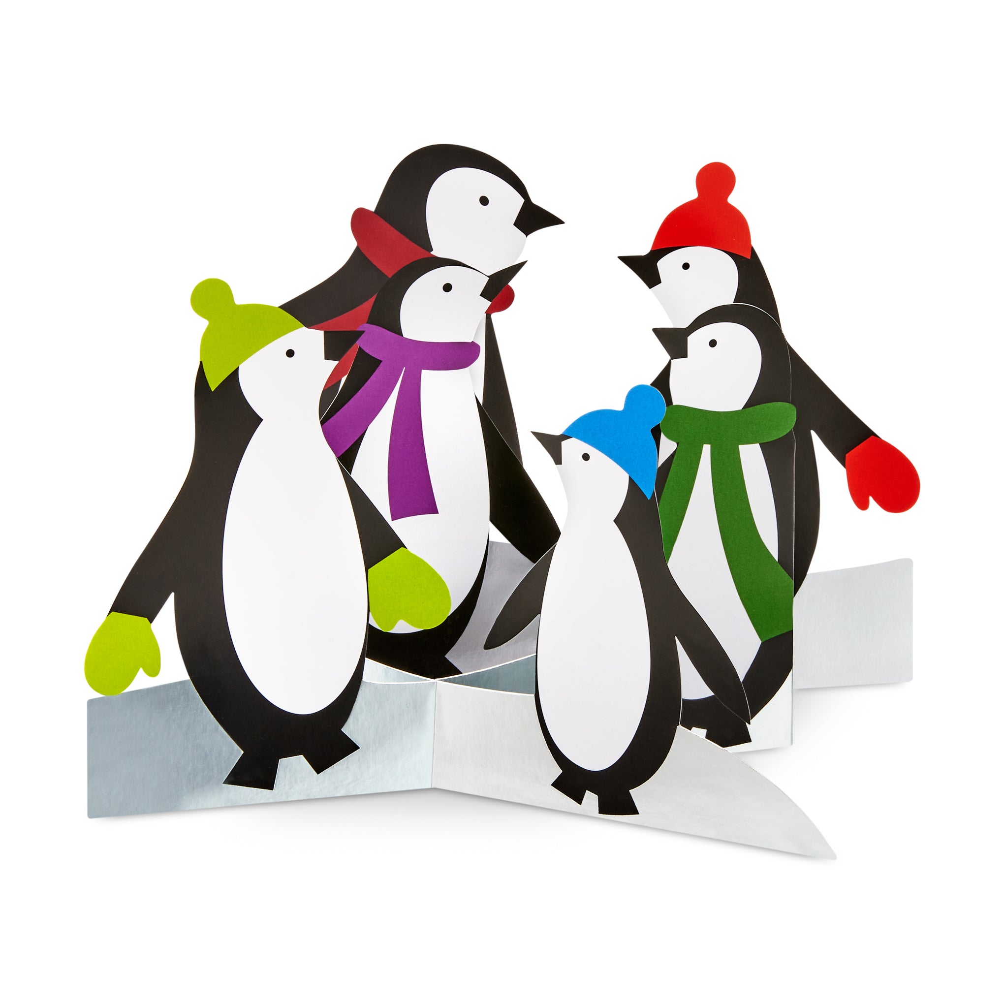 Penguins Holiday Pop-Up Cards - Set of 8 Handcrafted 3D Greetings