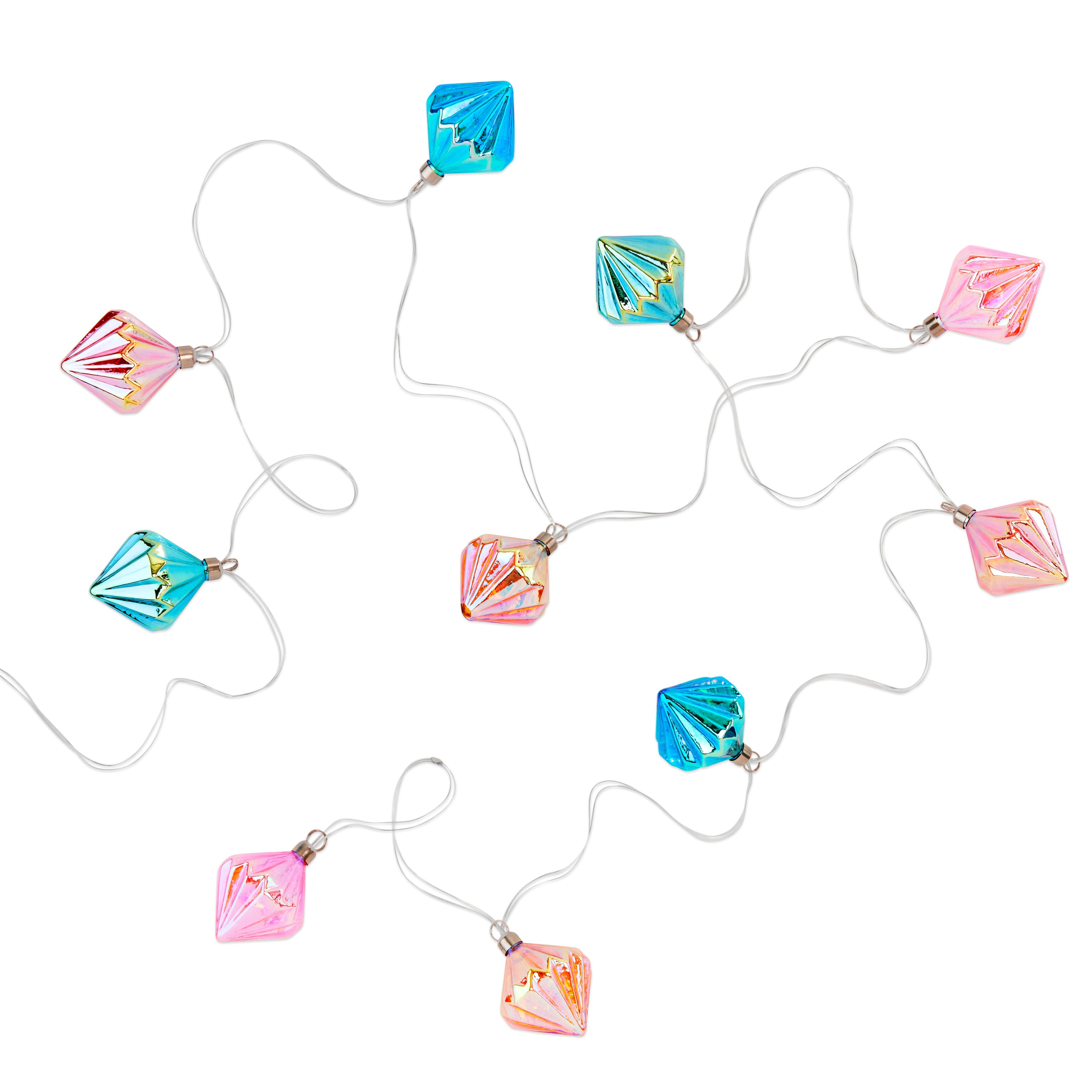 Festive LED Diamond String Lights with Timer – 9ft Battery-Powered