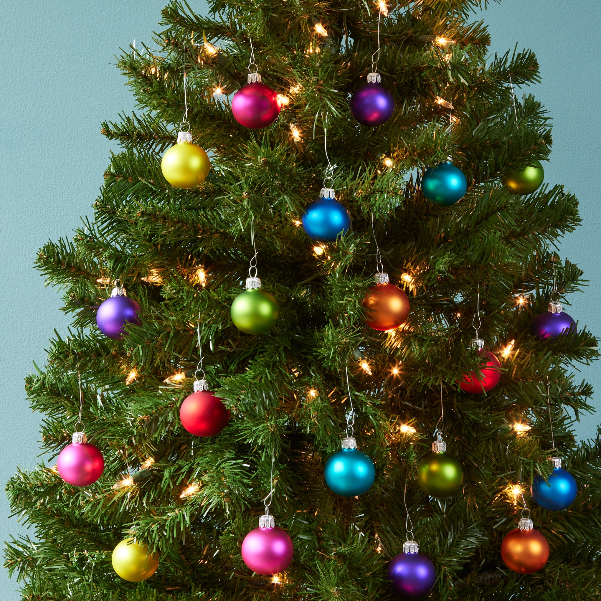 Rainbow Glass Christmas Ornaments - Set of 32 Handmade in Germany