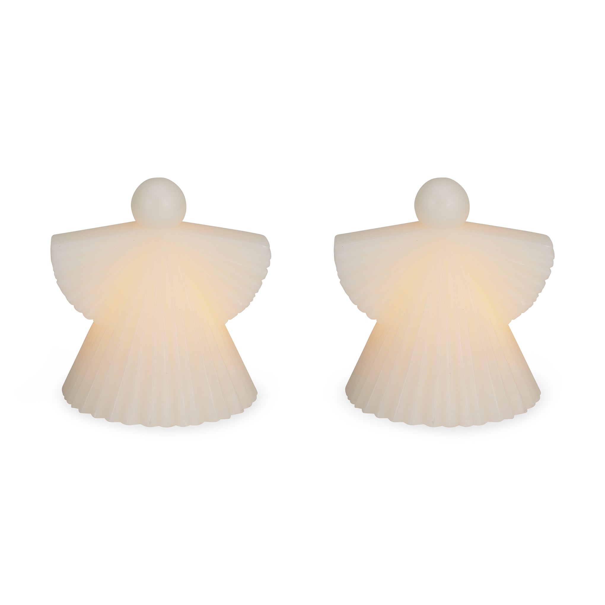LED Wax Angels - Set of 2 Flameless Holiday Decor with Flickering Lights