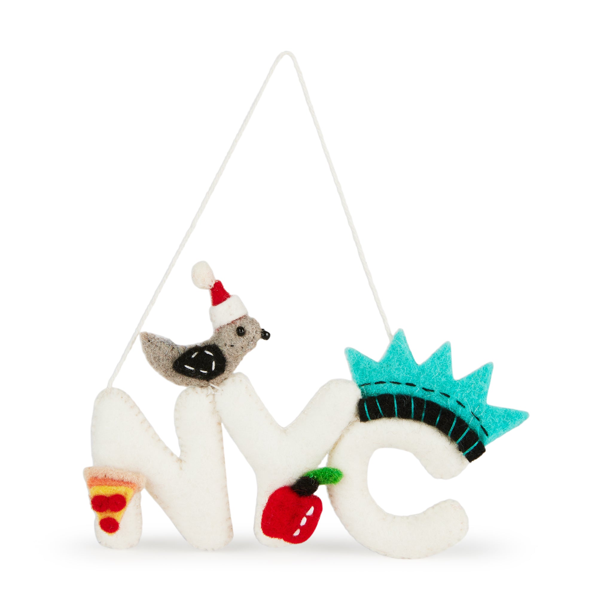 Handcrafted NYC Felt Christmas Ornament - Santa or Pizza Pigeon