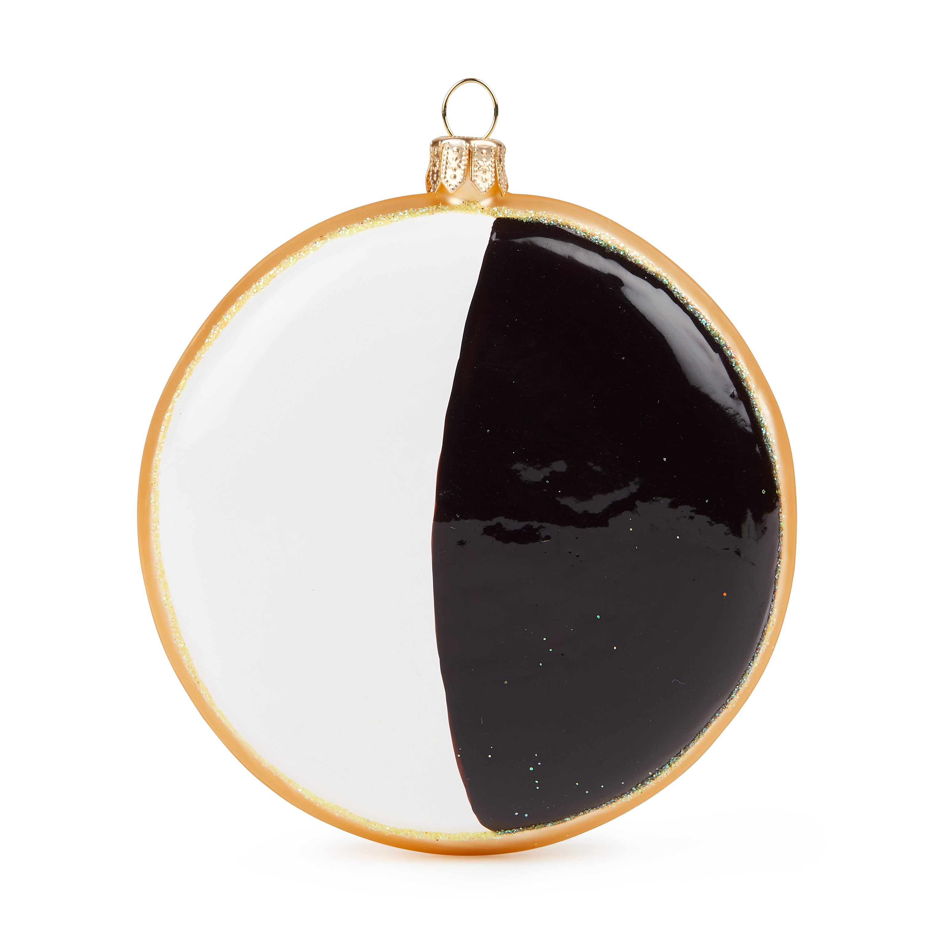 Hand-Painted NYC Black & White Cookie Glass Ornament
