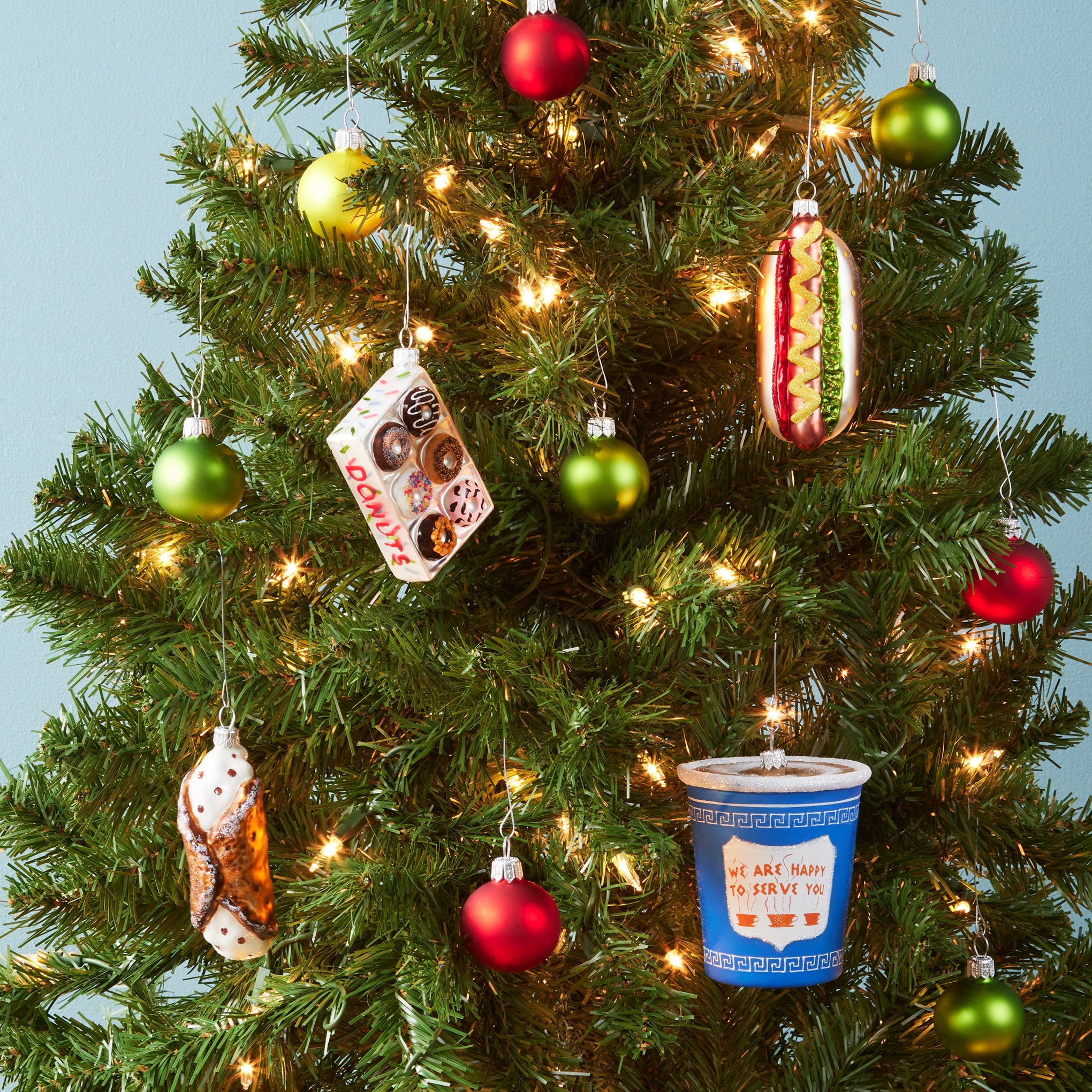 Hand-Painted Greek Diner Cup Glass Ornament