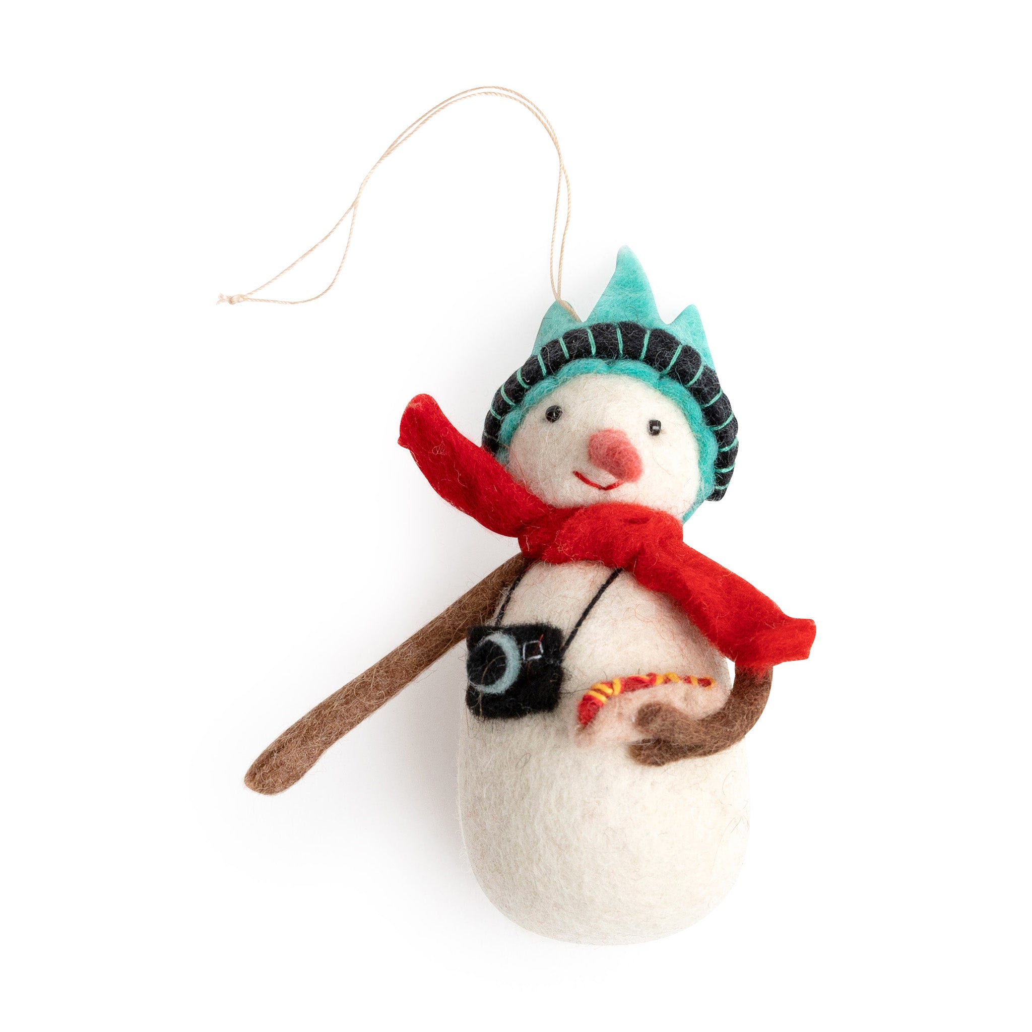 Handcrafted NYC Snowman Felt Christmas Ornament - Liberty