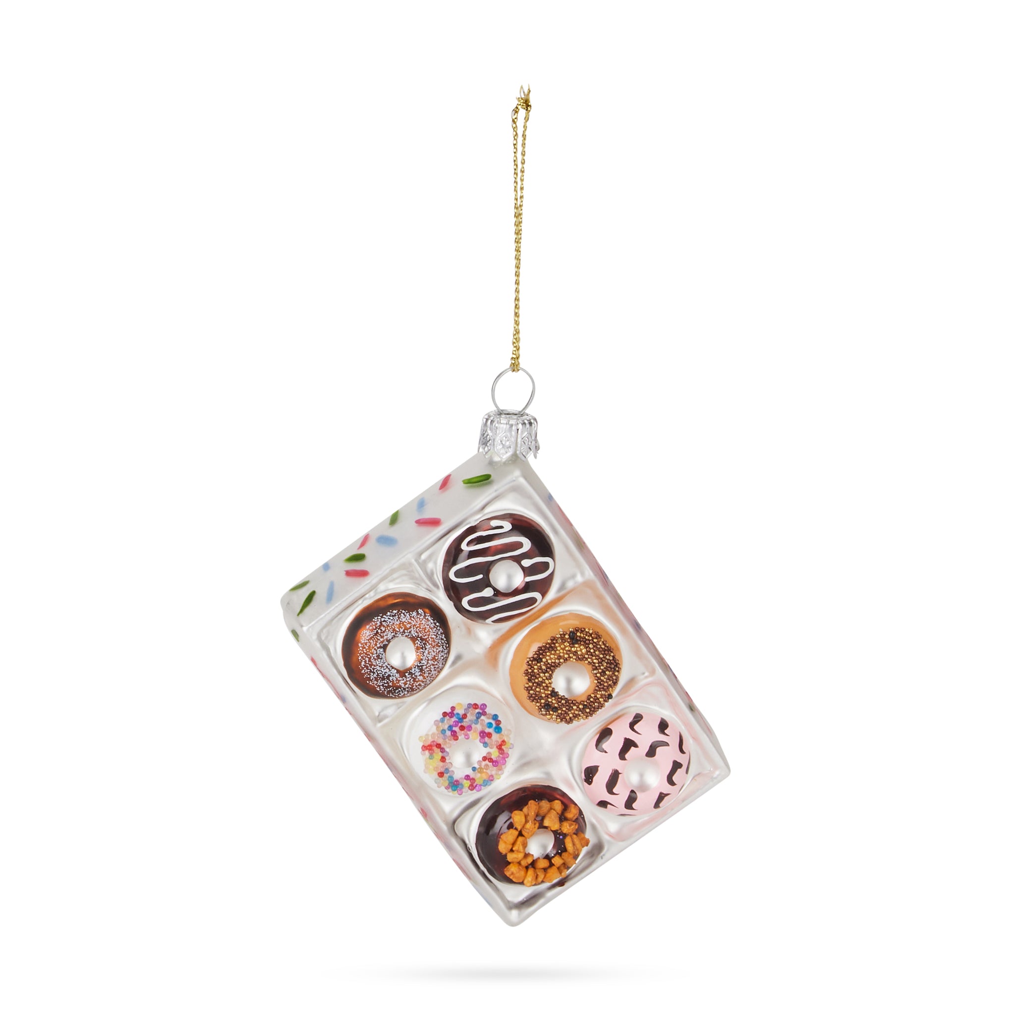 Hand-Painted Glass Donut Ornament – Holiday Decor from Poland