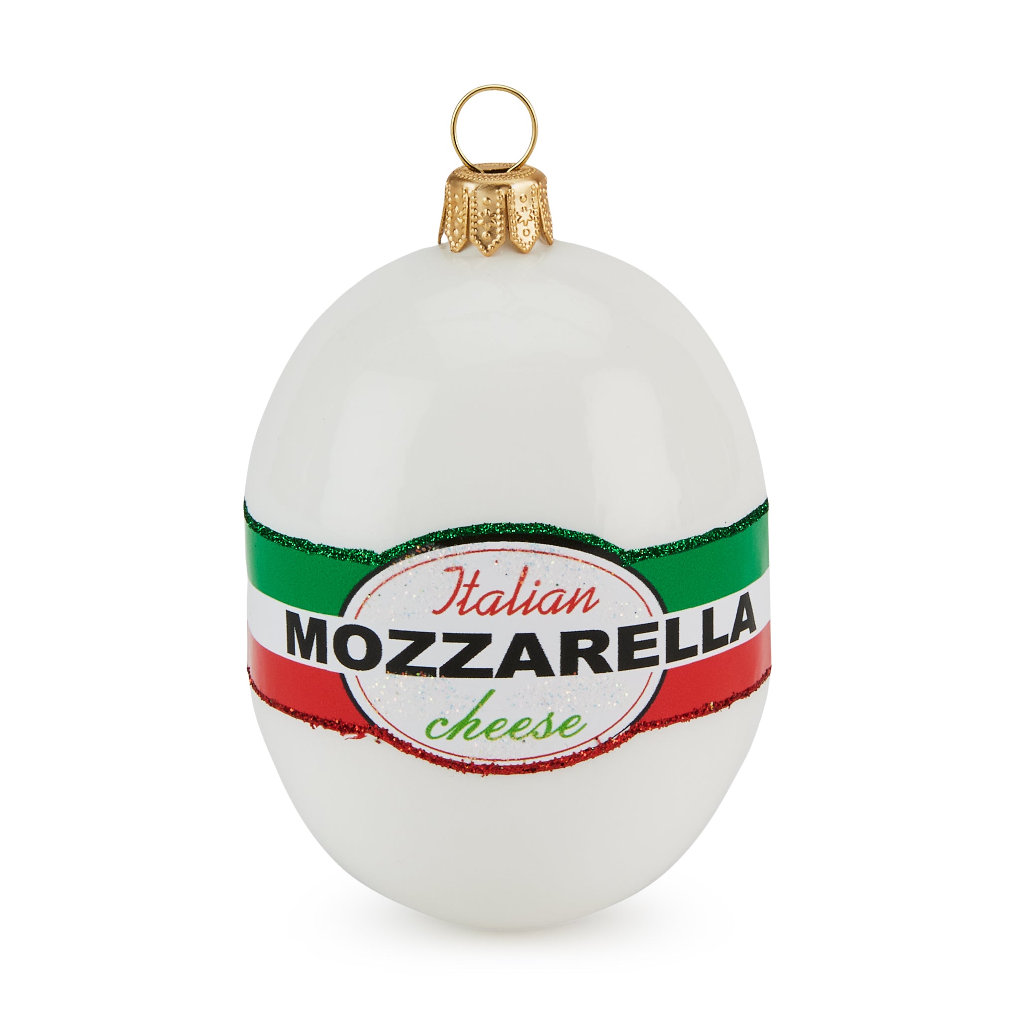 Handcrafted Glass Mozzarella Cheese Christmas Ornament NYC