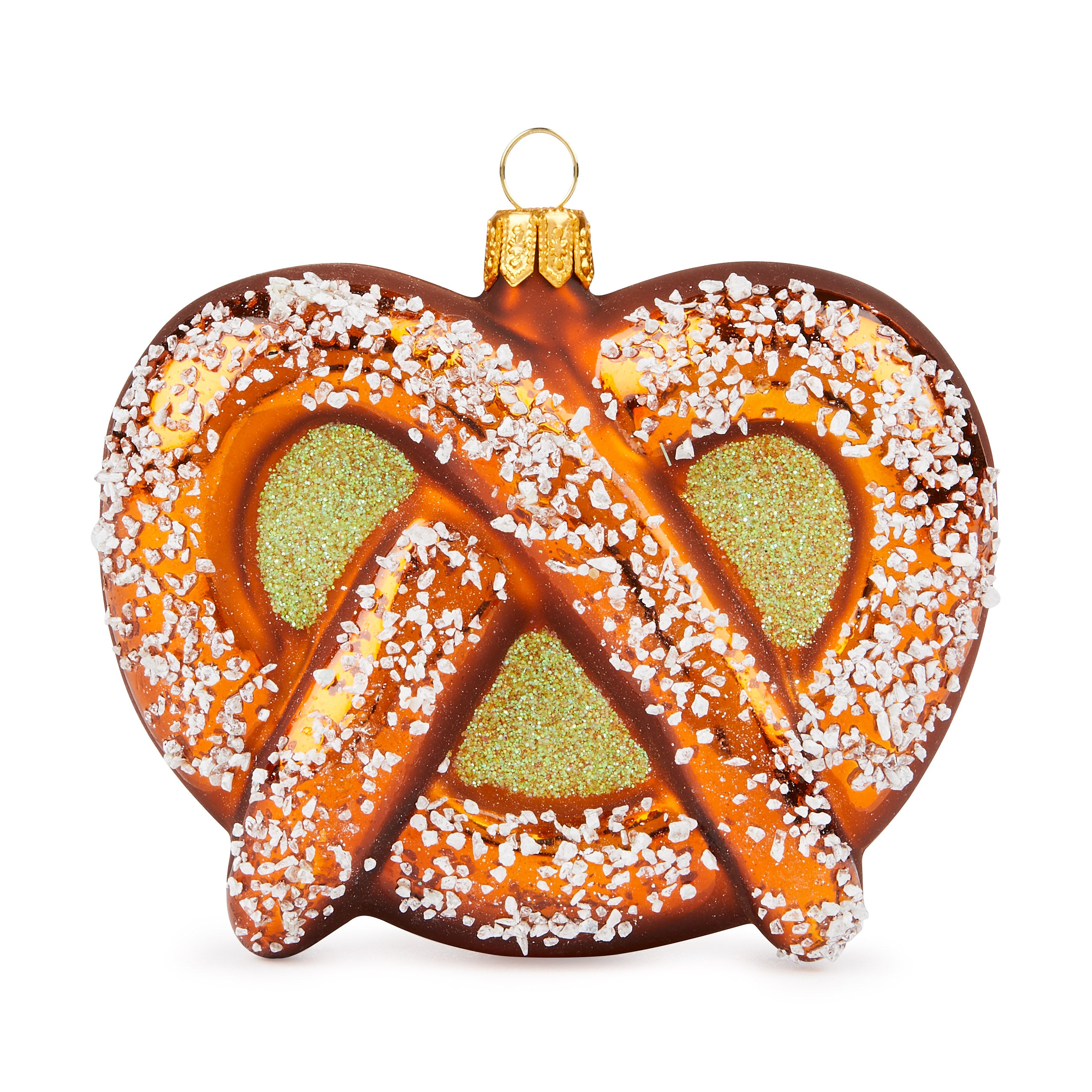 Hand-Painted NYC Pretzel Glass Christmas Ornament – 3” Holiday Decor