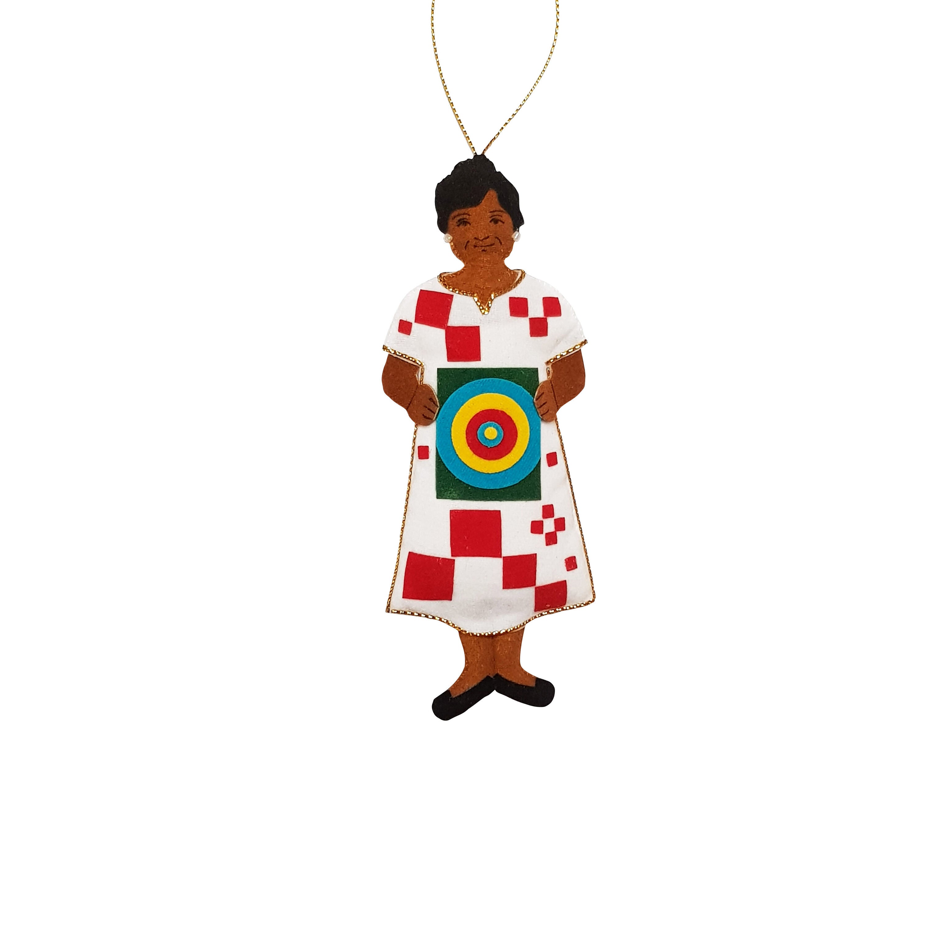 Alma Woodsey Thomas Handmade Embroidered Christmas Ornament